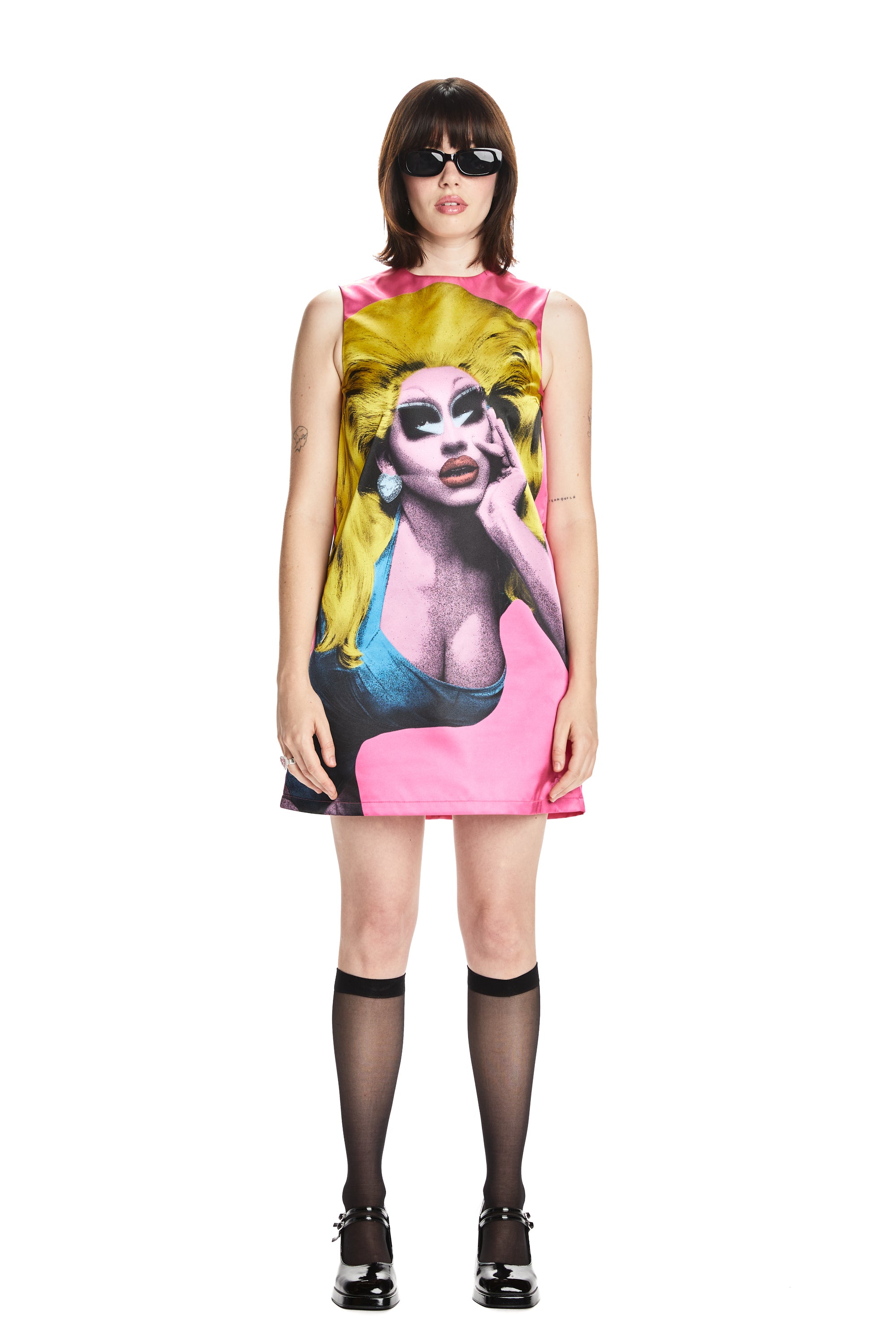 TF x Trixie Portrait Satin A-Line Dress