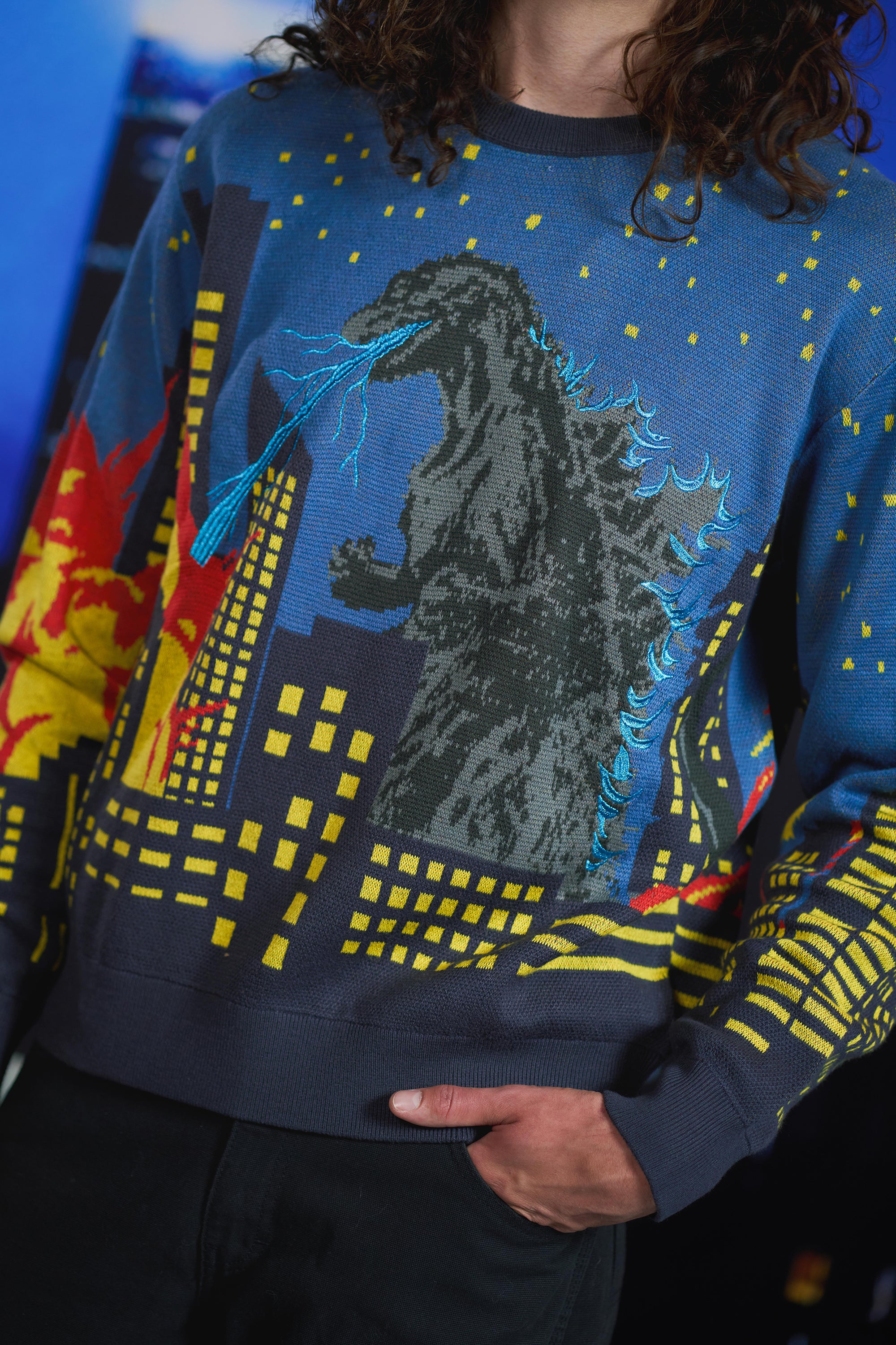 TF x Godzilla Cityscape Sweater