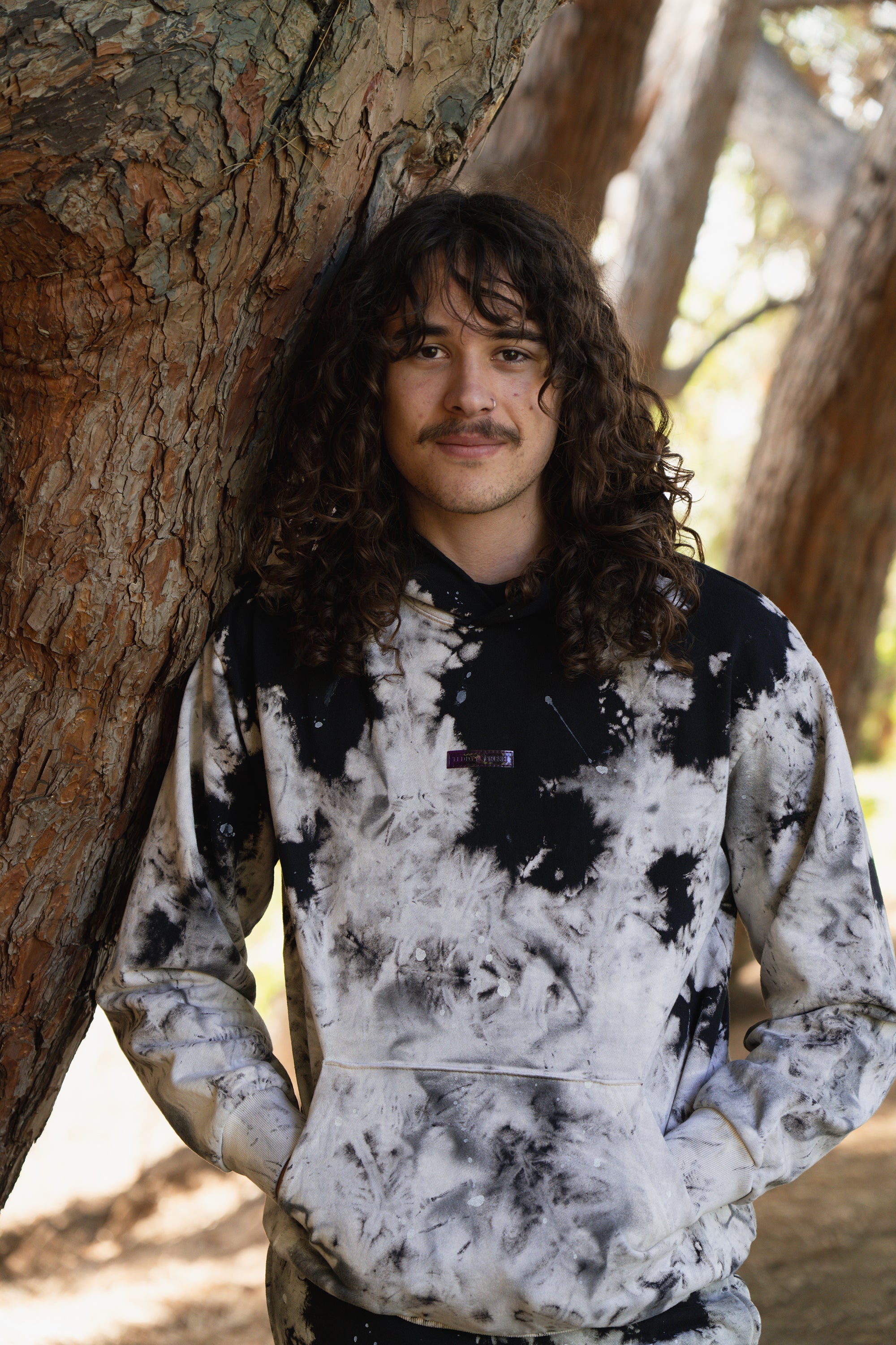 Black Marble Wash Hoodie