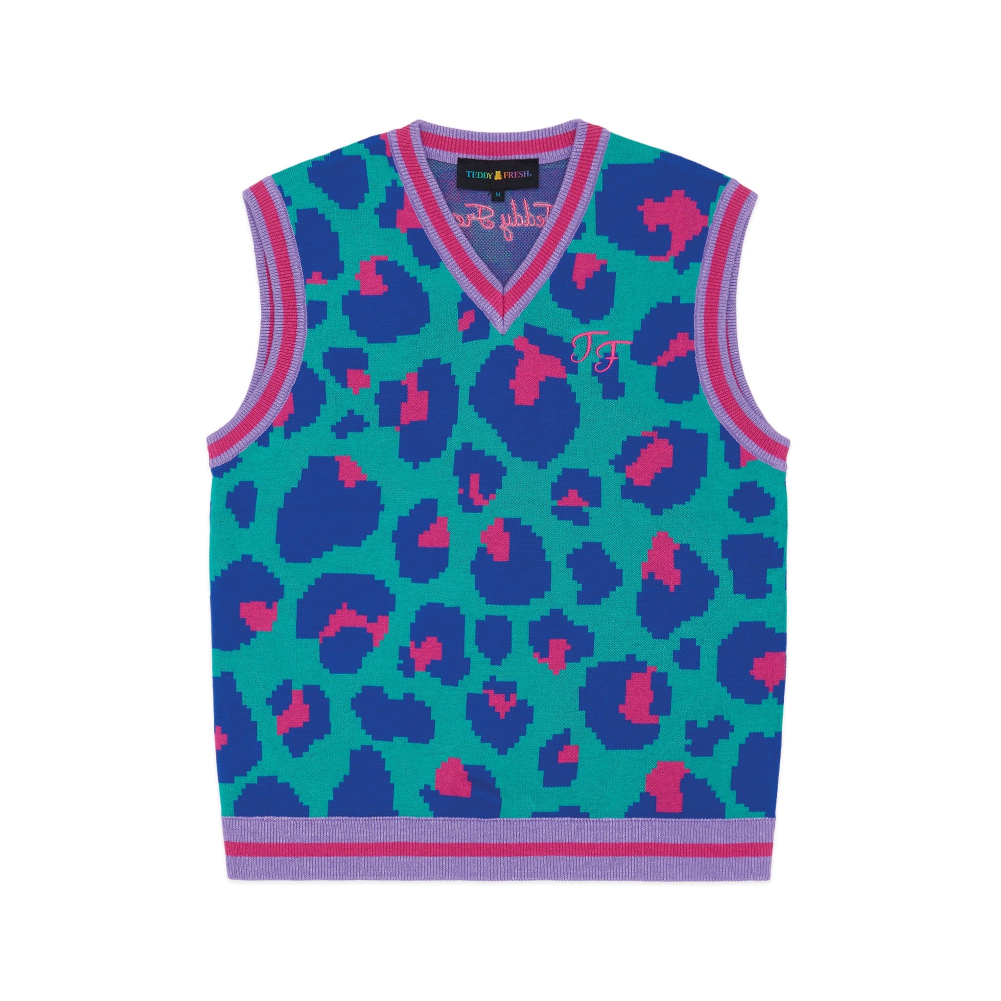 Leopard Sweater Vest Teddy Fresh