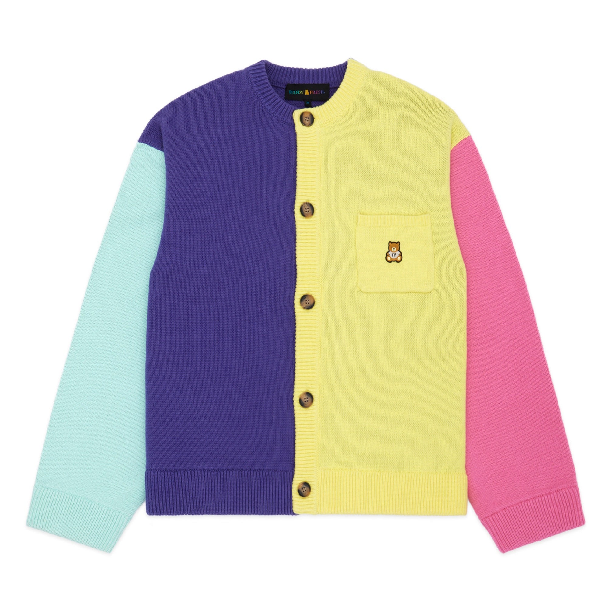 Color Block Cardigan - Teddy Fresh