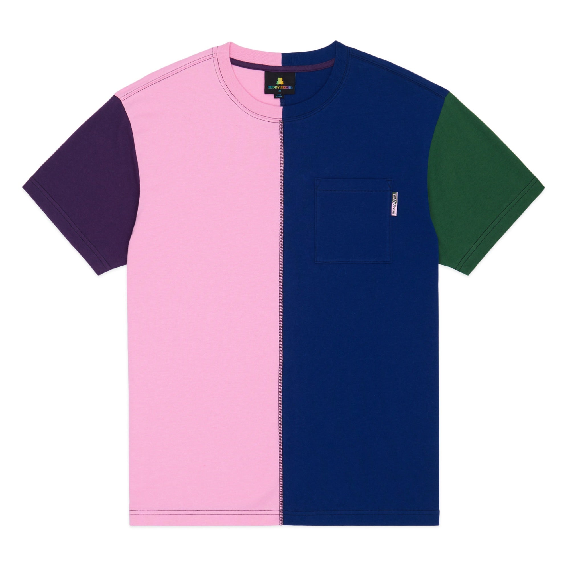 Color Block Split Tee - Teddy Fresh