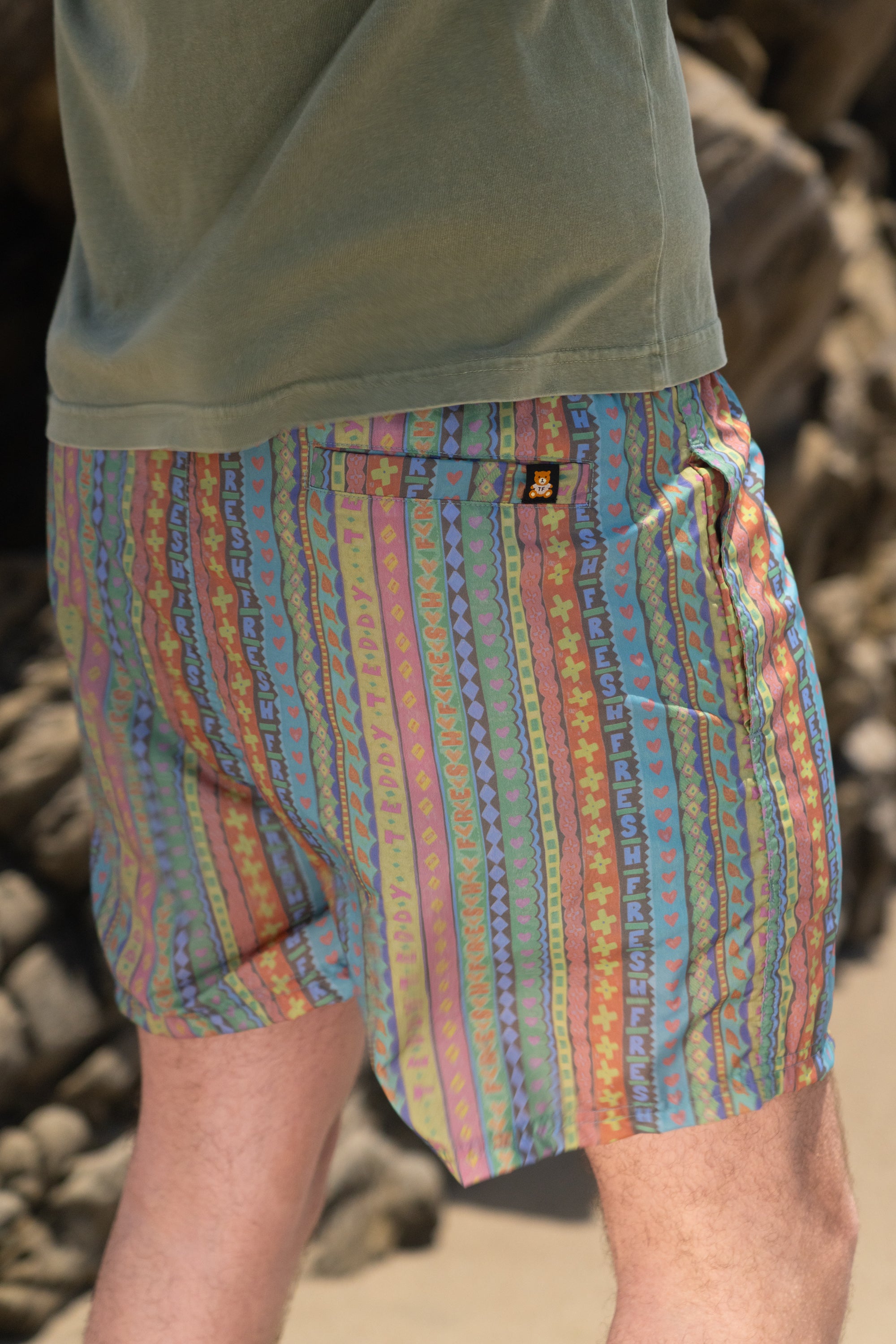 80's Stripe Swim Short