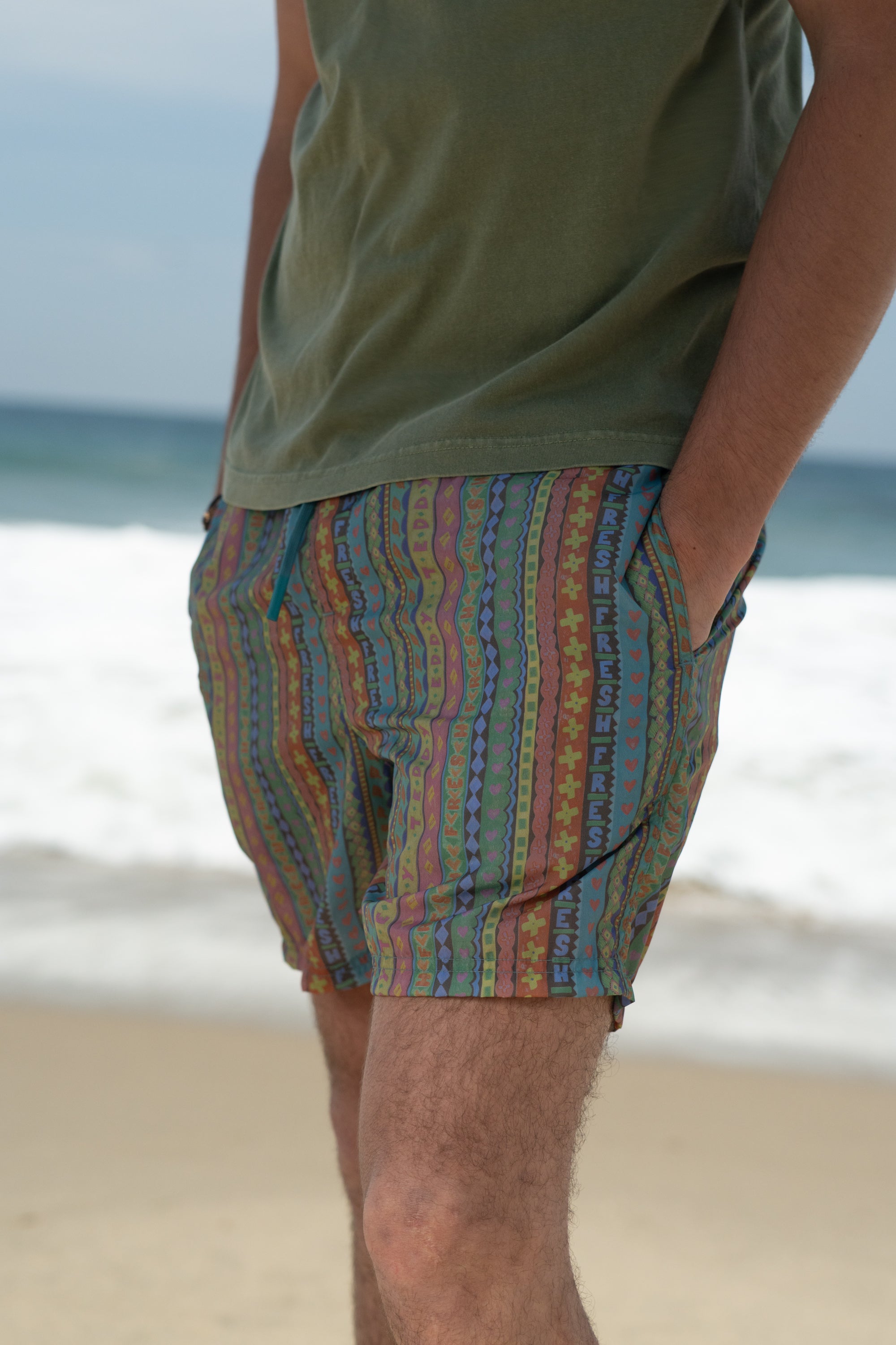 80's Stripe Swim Short