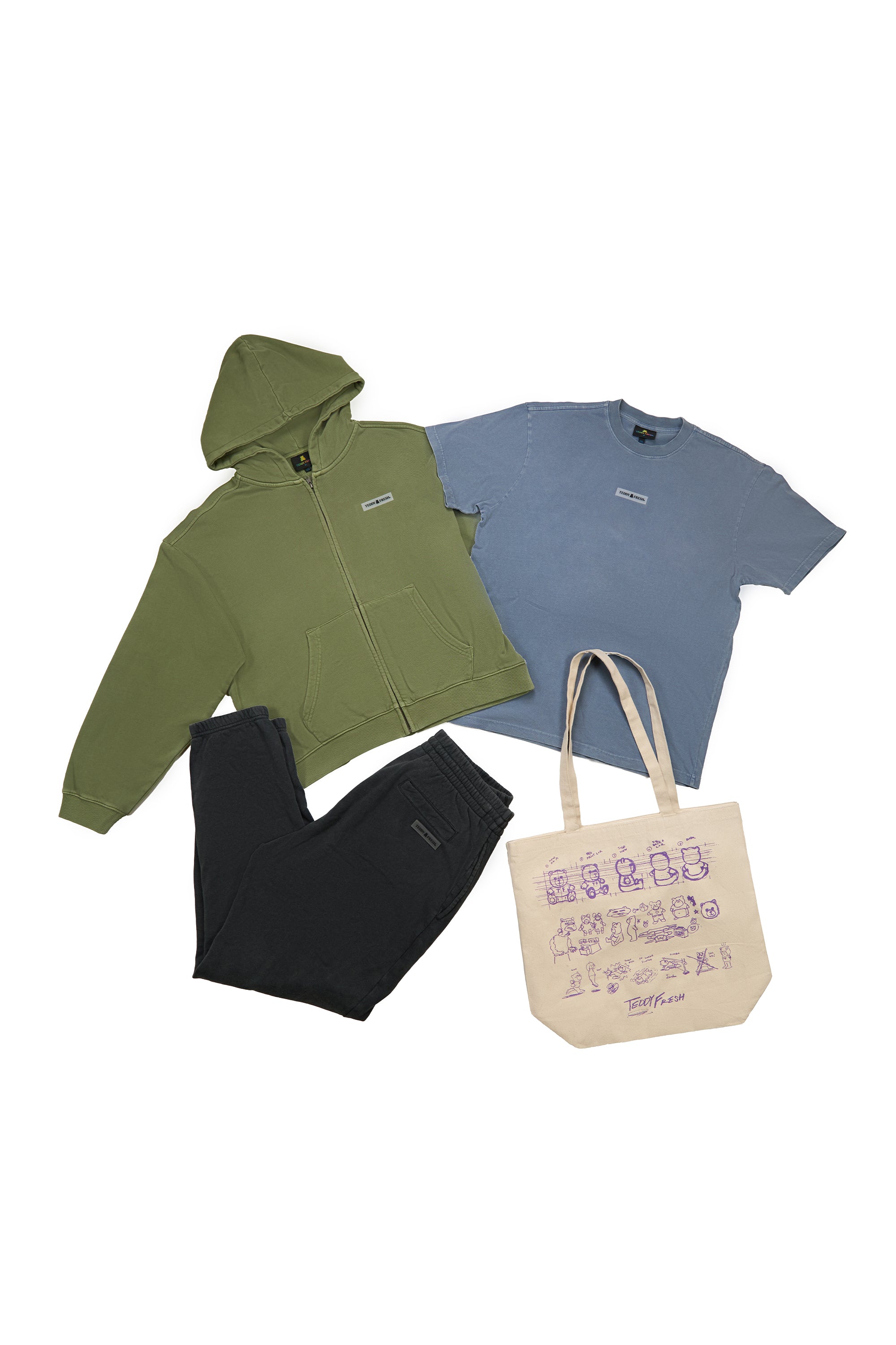 Classic Washed Boxy Zip Hoodie Bundle