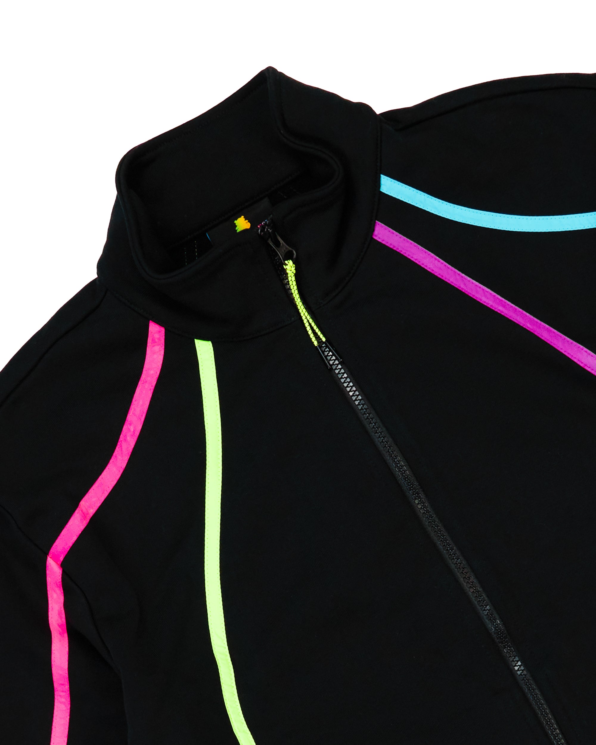 Retro Neon Piping Zip Sweatshirt