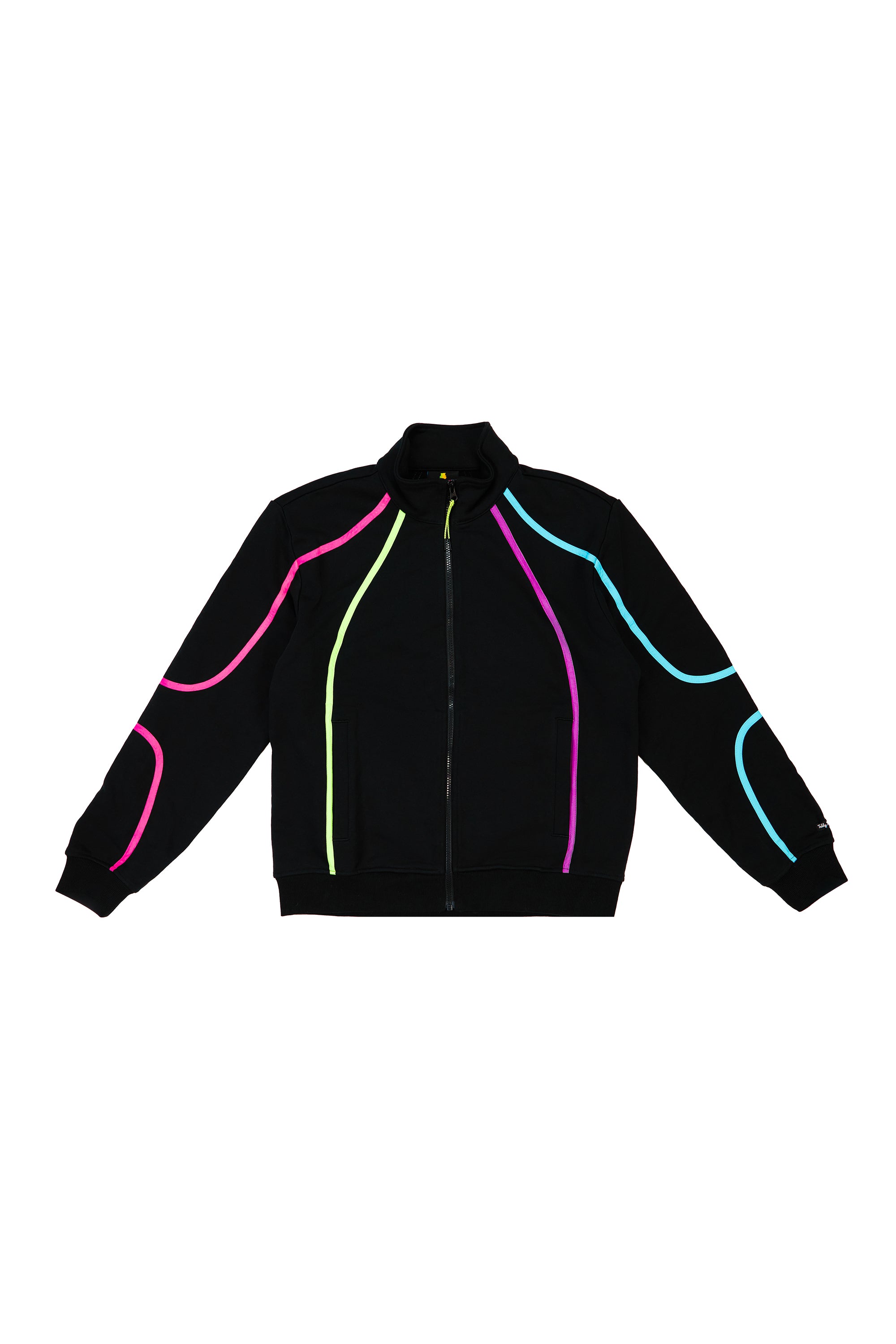 Retro Neon Piping Zip Sweatshirt
