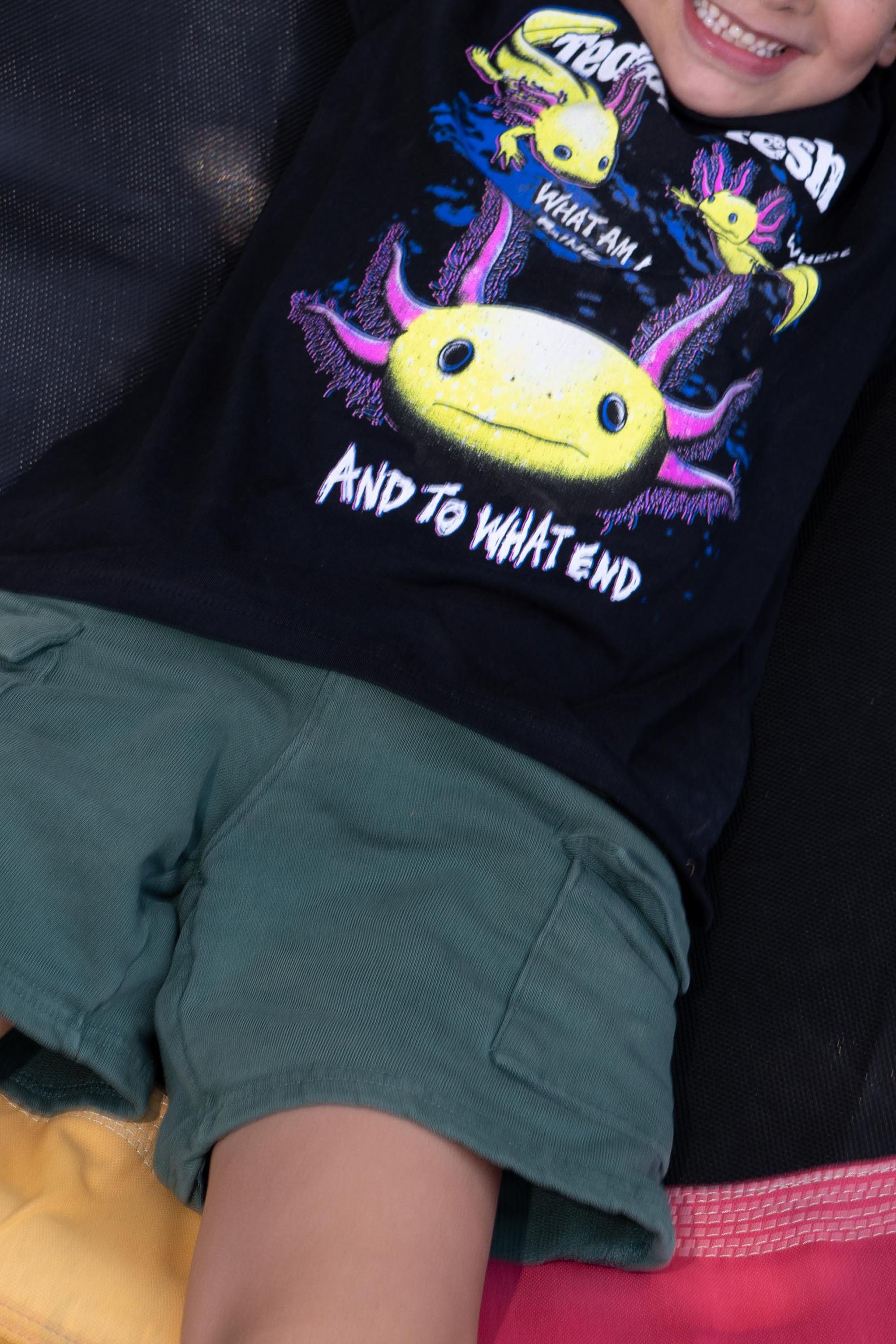 What Am I Doing Here Axolotl Kids Tee