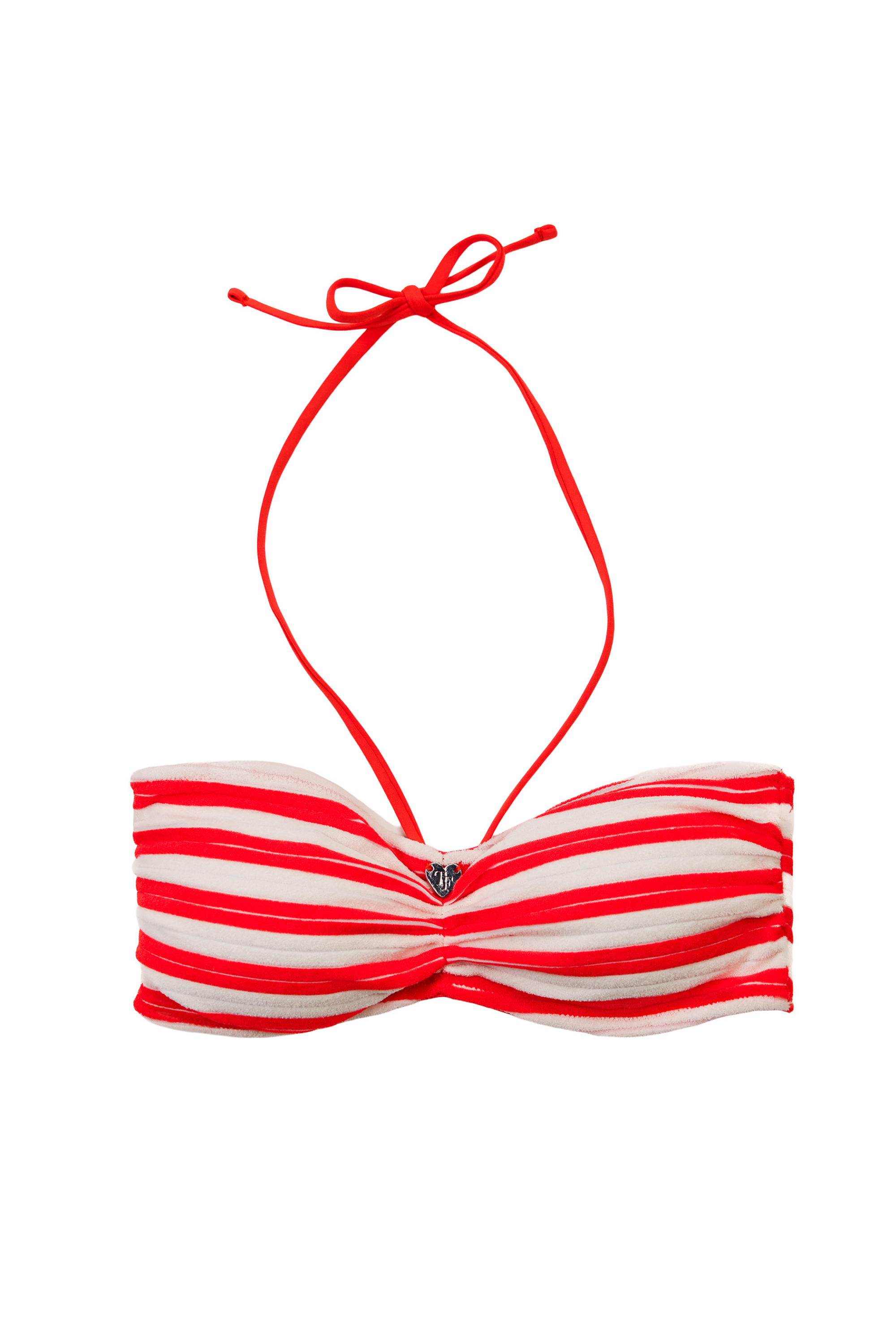 Terry Stripe Bikini Top