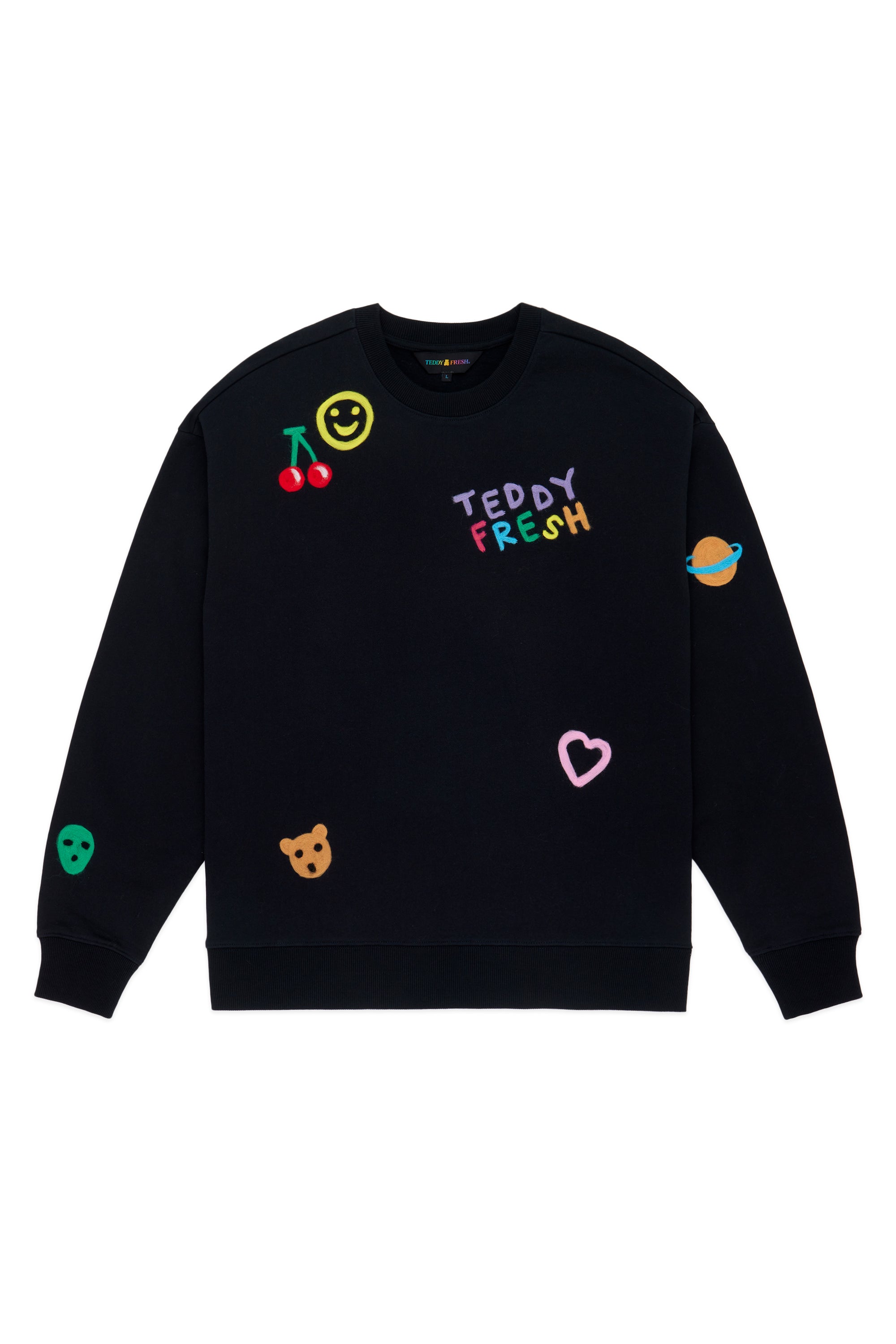 Needle Felted Embroidered Crewneck