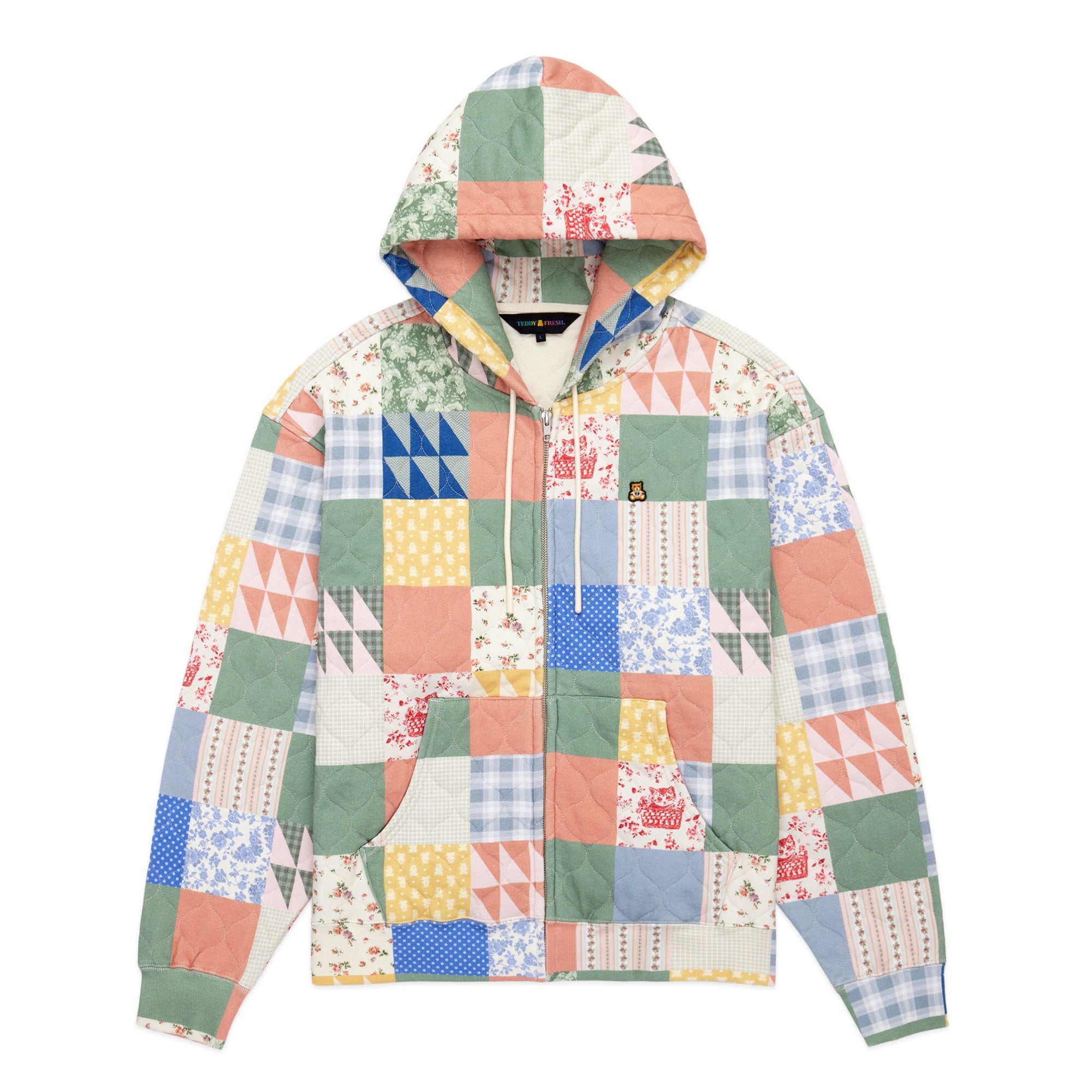 Teddy Fresh, Sweaters, Teddy Fresh Quilted Patchwork Hoodie