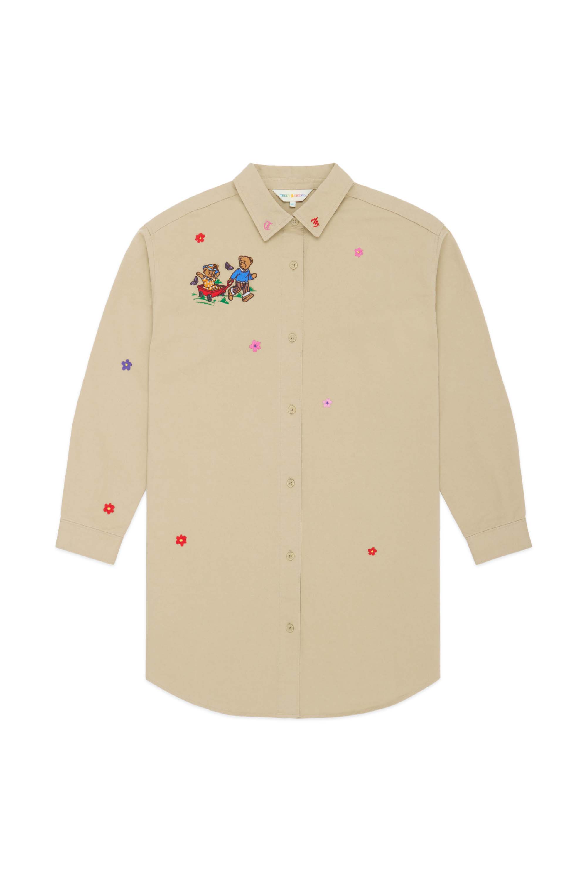 Embroidered Shirt Dress