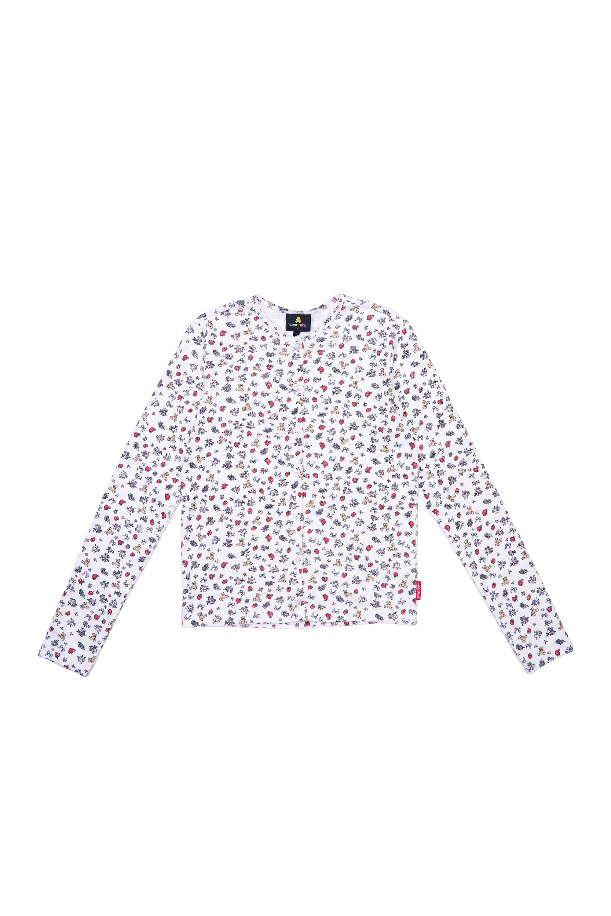 Strawberry Pointelle Cardigan