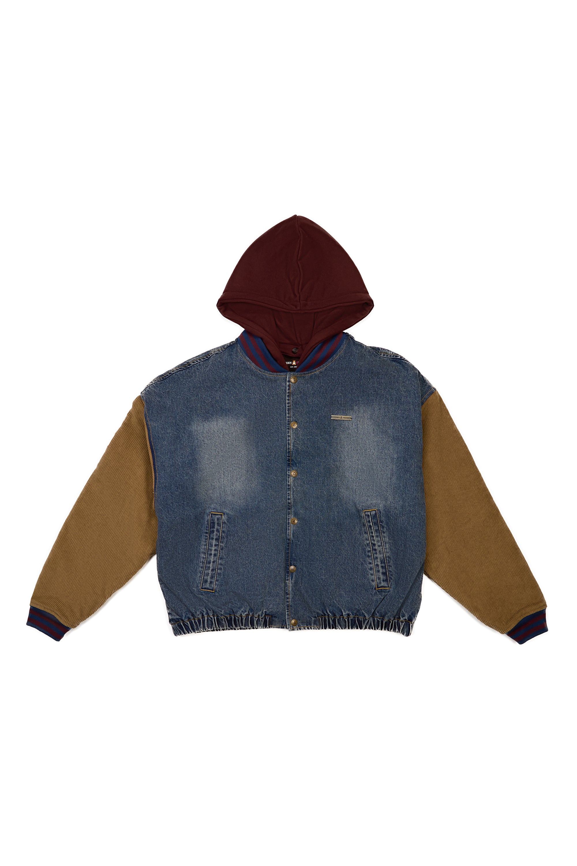 Vintage Mocha Denim Bomber Jacket