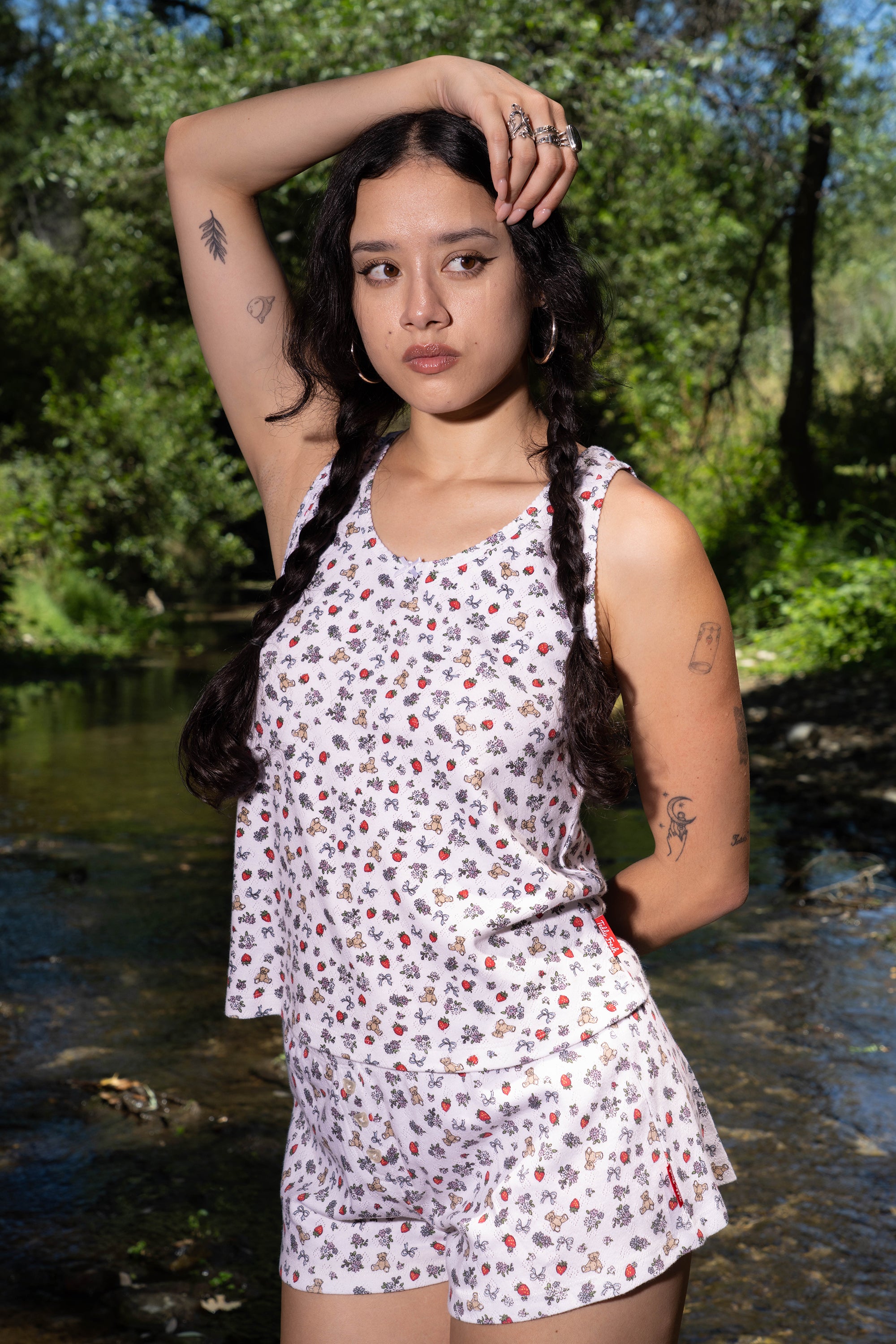 Strawberry Pointelle Shorts