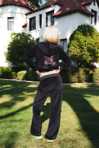 TF x Chloe Cherry Sparkly Bear Velour Pants
