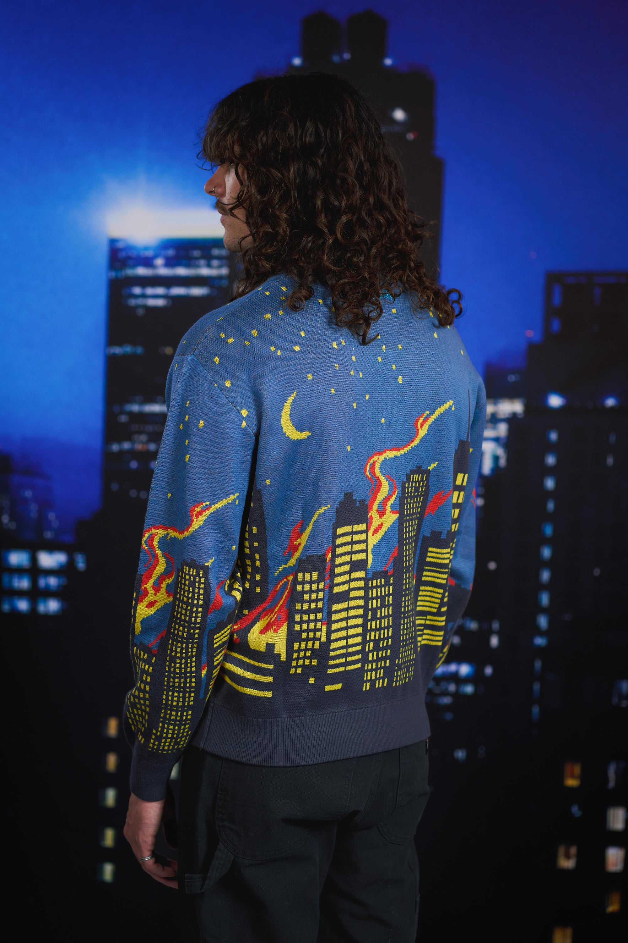 TF x Godzilla Cityscape Sweater