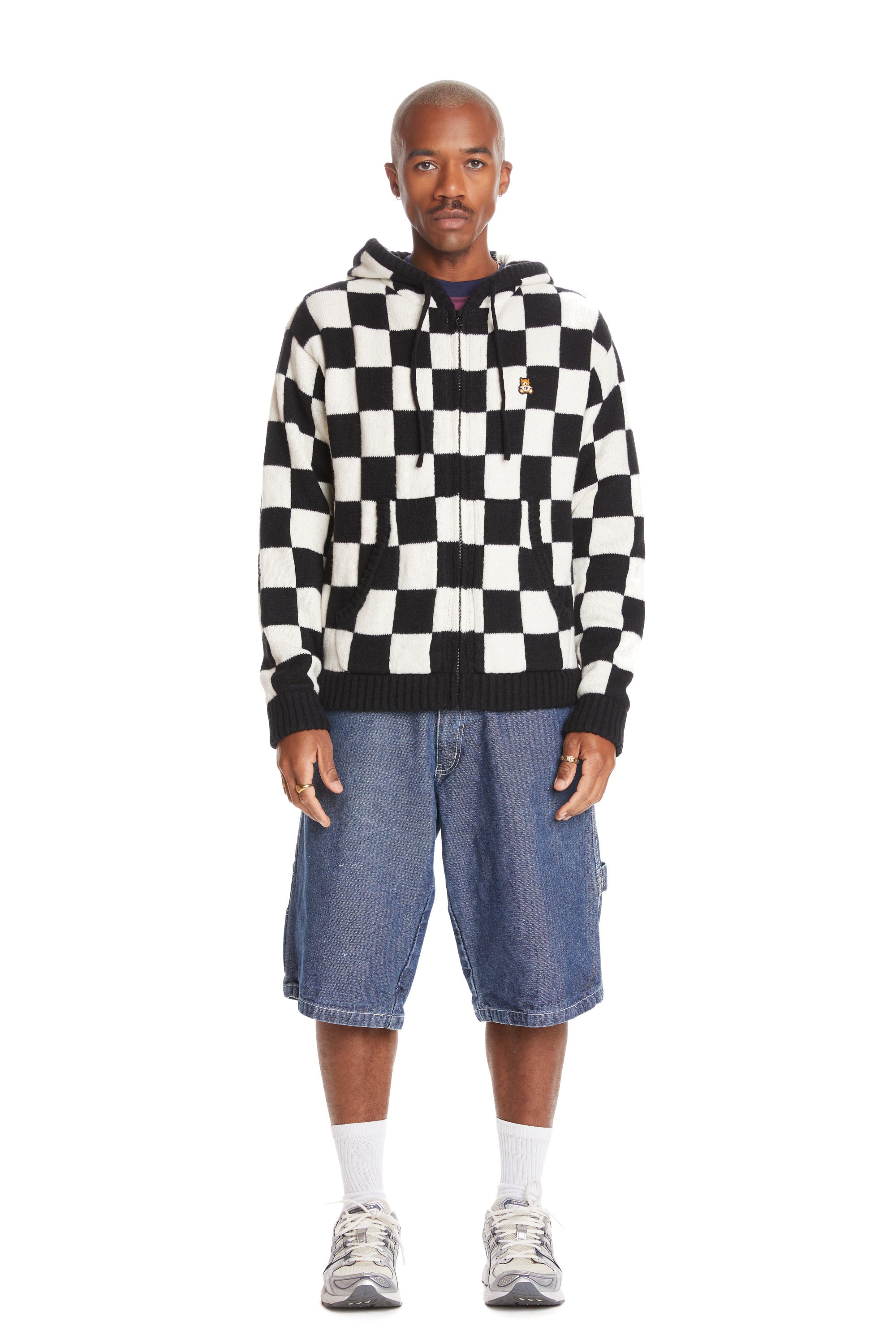 Black white cheap checkered hoodie