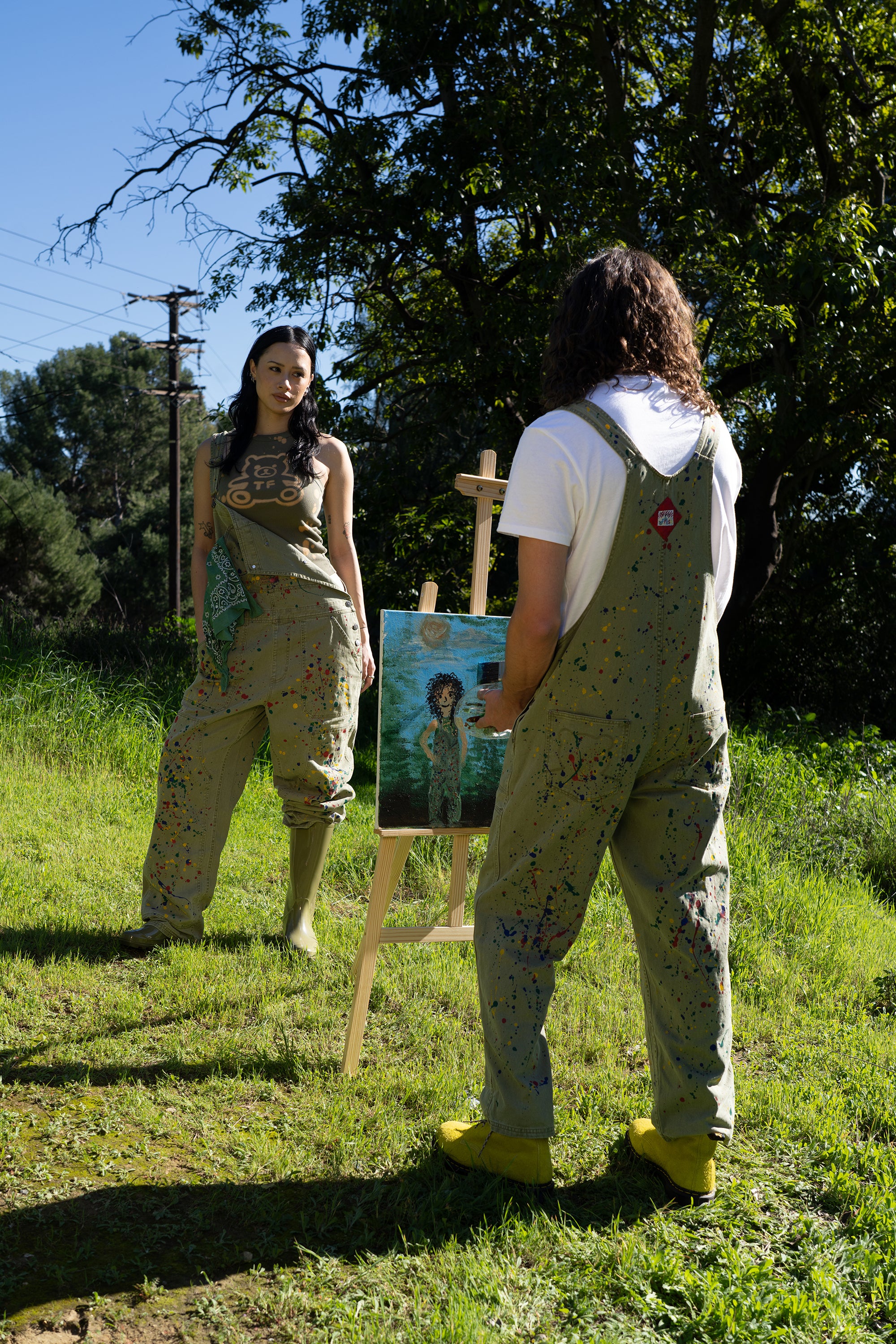 Paint Splatter Studio Overalls - Teddy Fresh