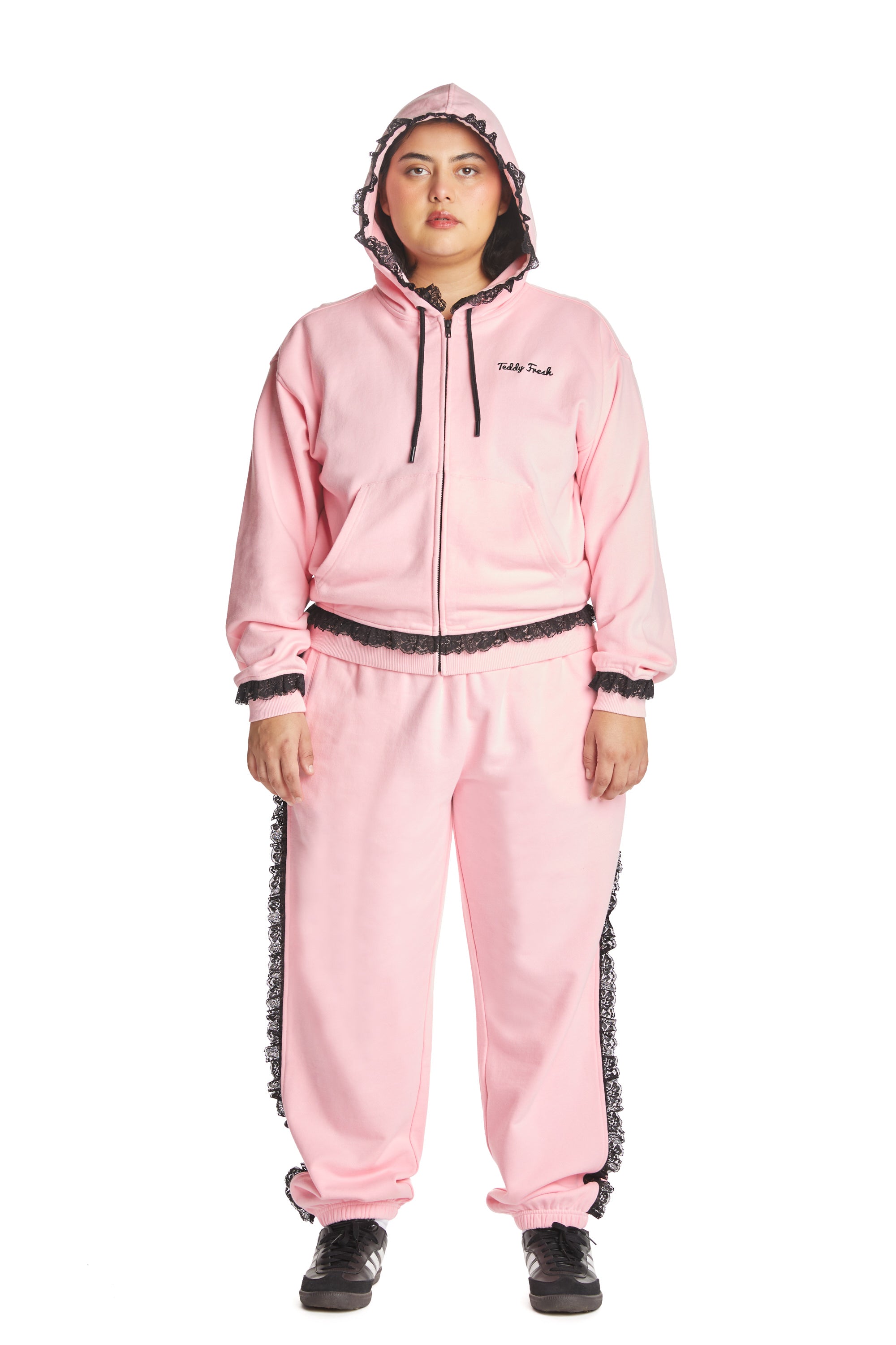 Lace Trim Sweatpants Teddy Fresh