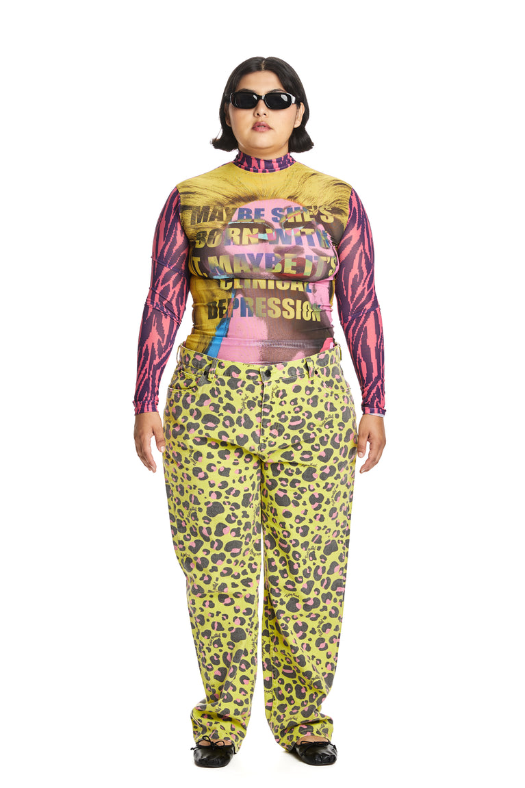 TF x Trixie Mesh Mock Neck Top
