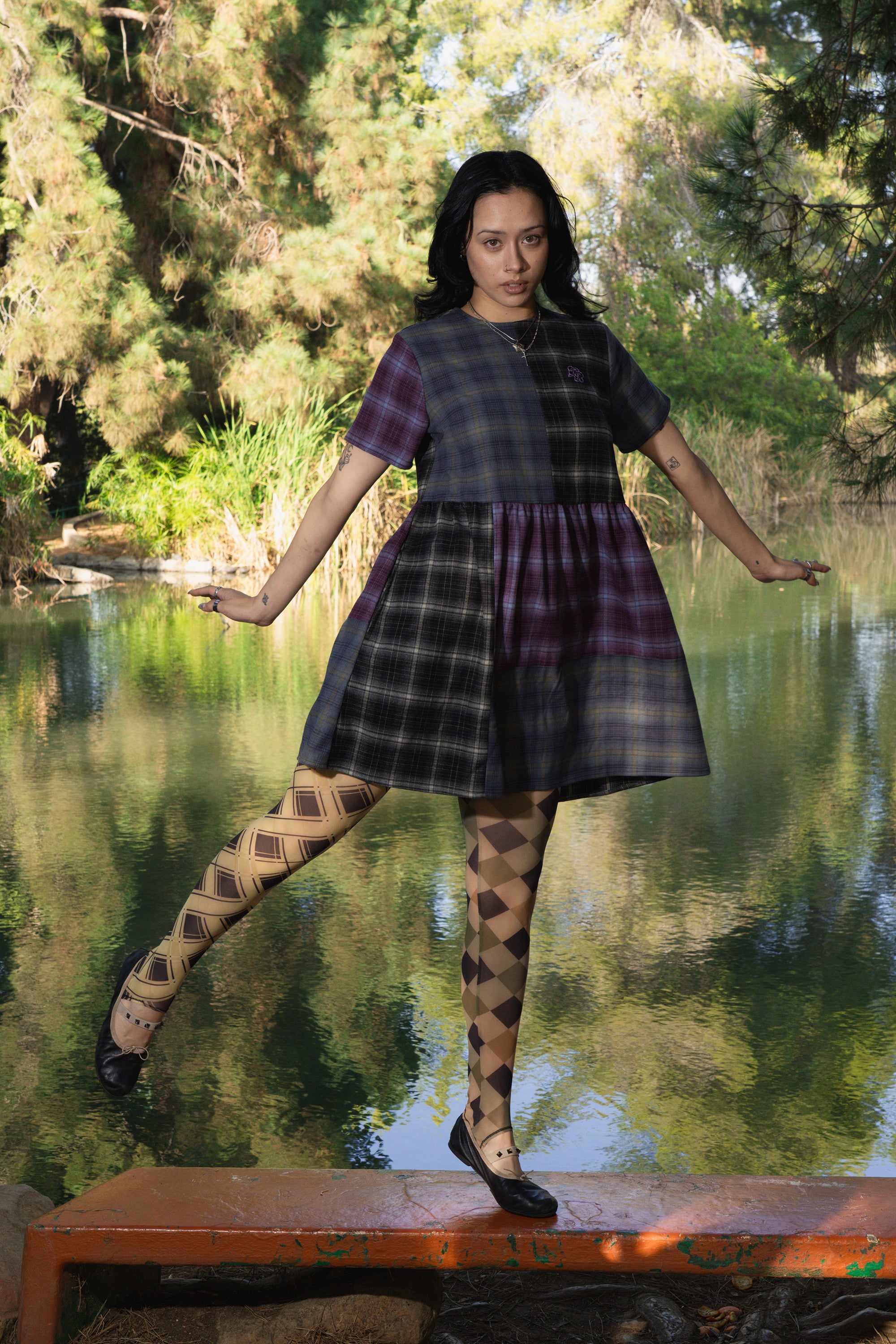 Plaid Patchwork Dress