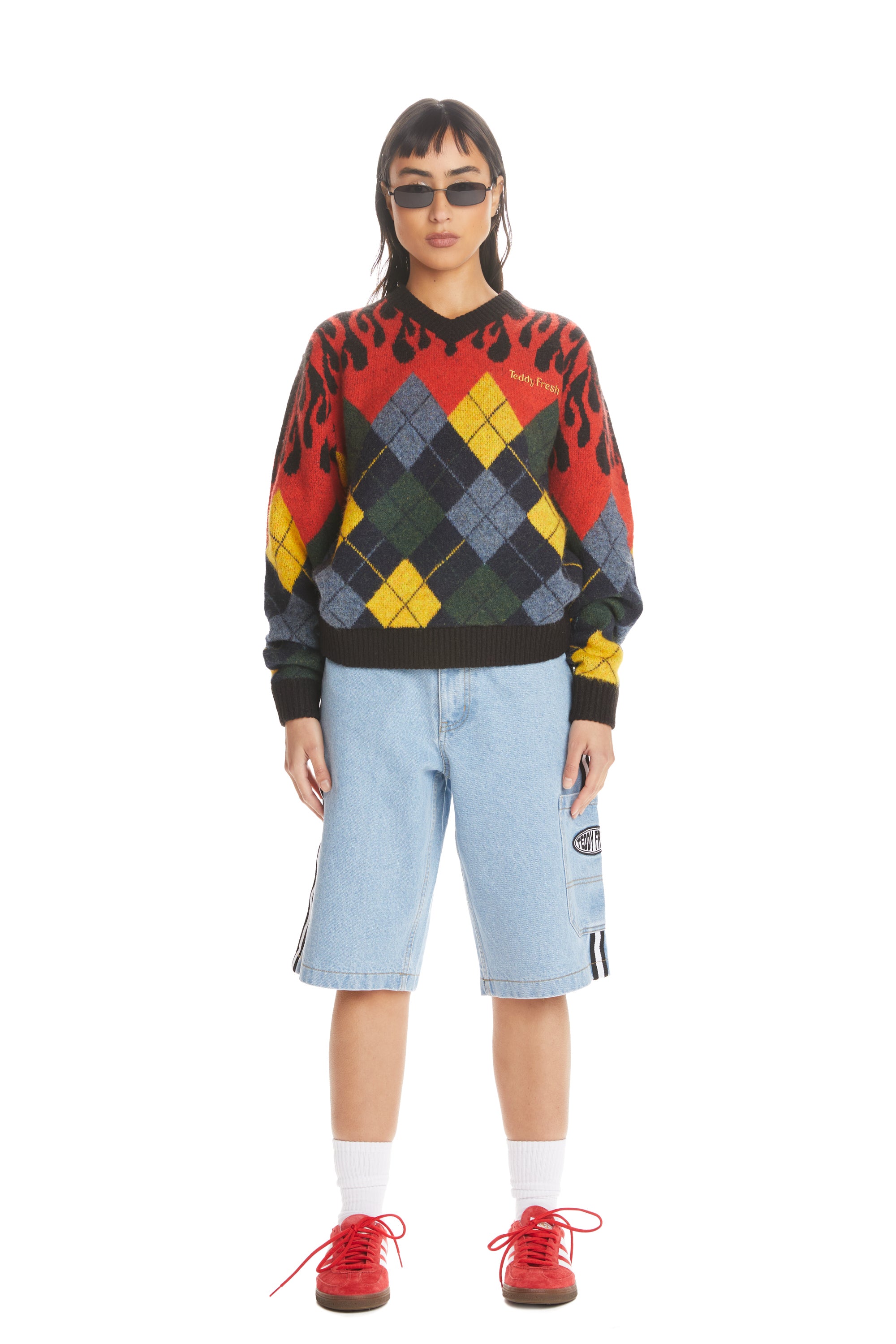 Teddy fresh rainbow shop textured embroidered sweater