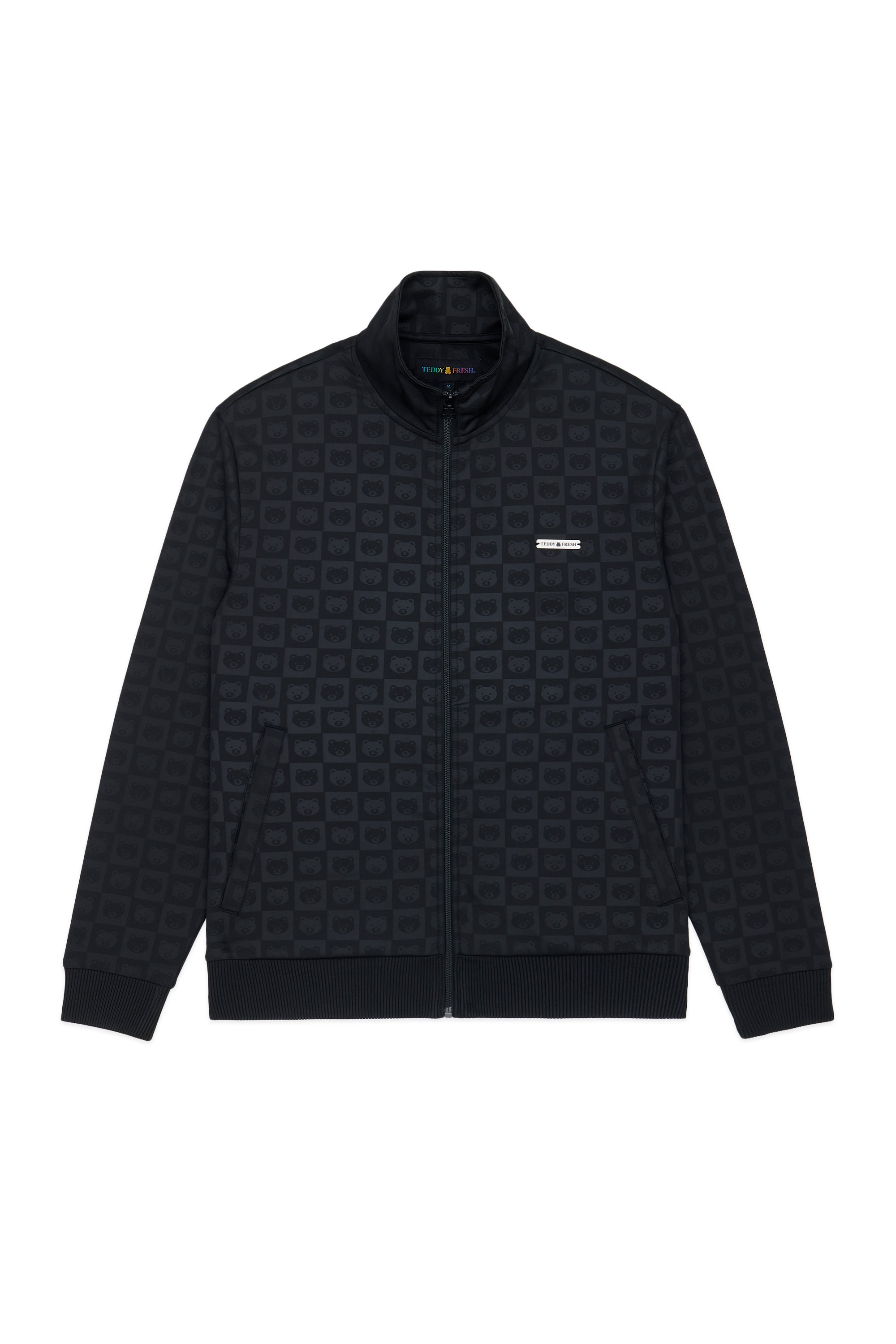 Debossed Bear Check Track Jacket