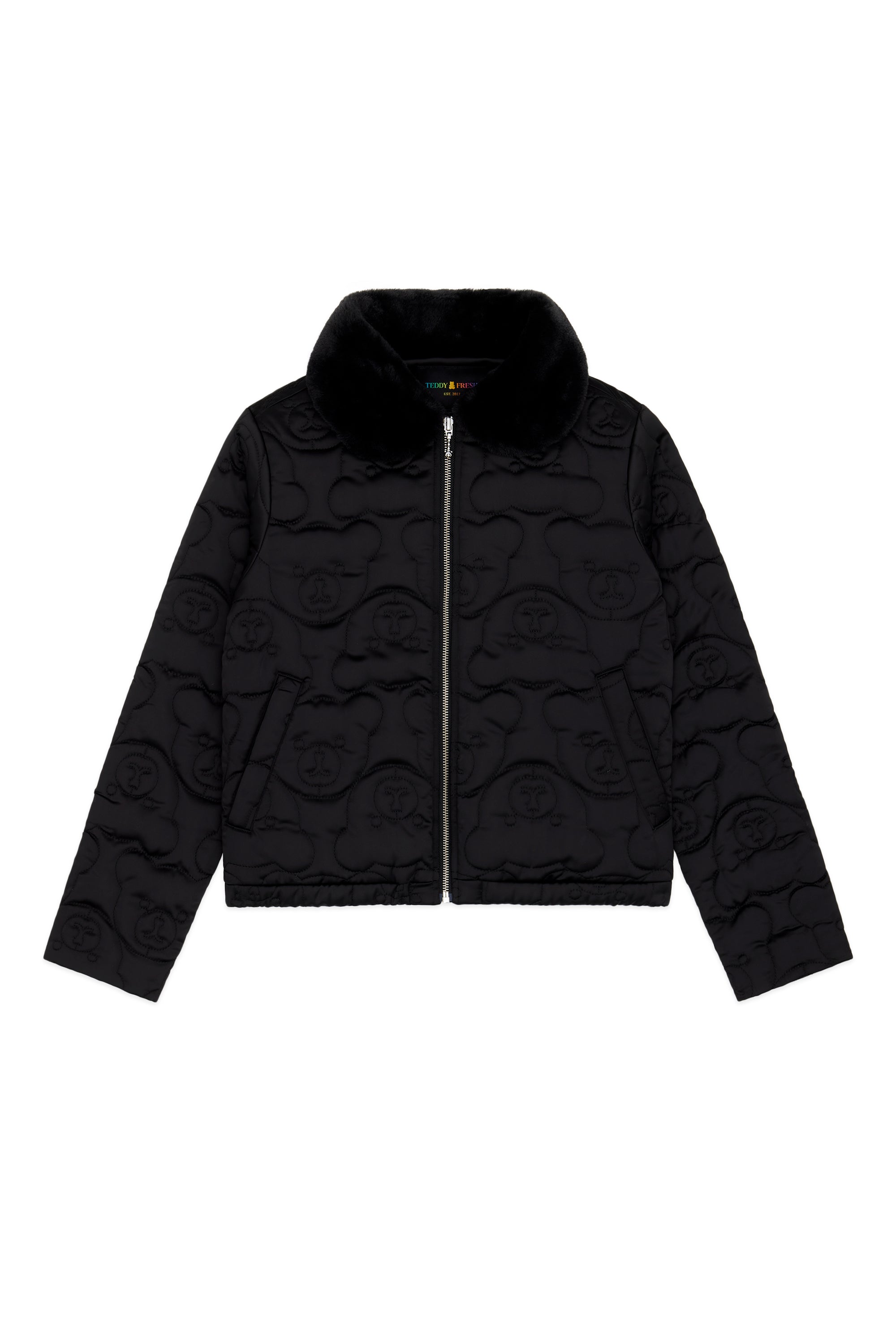 Soft And Fluffy Quilted Zip Coat - Teddy Fresh