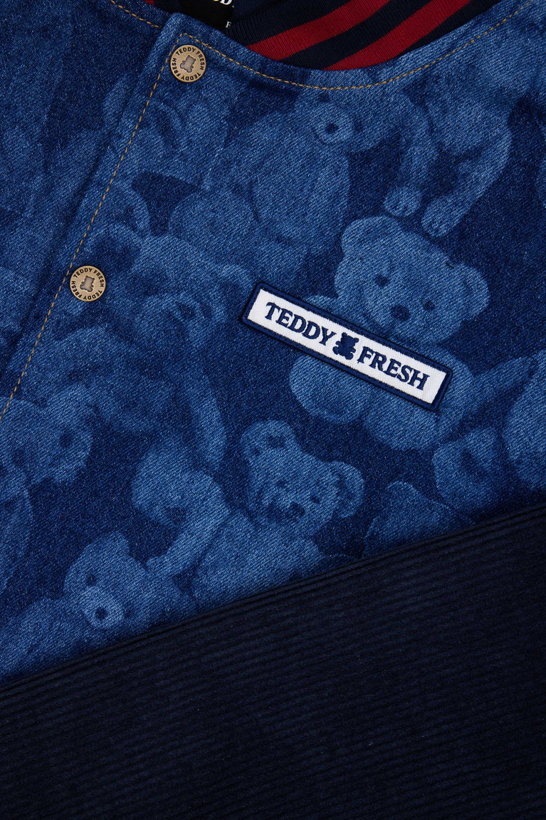 Louis Vuitton Blue Floral & Leopard Print Denim Zip Up Jacket L Louis  Vuitton
