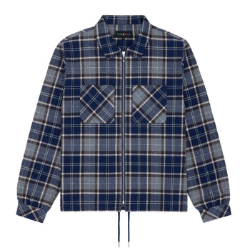 Plaid Flannel Zip Shirt Jacket