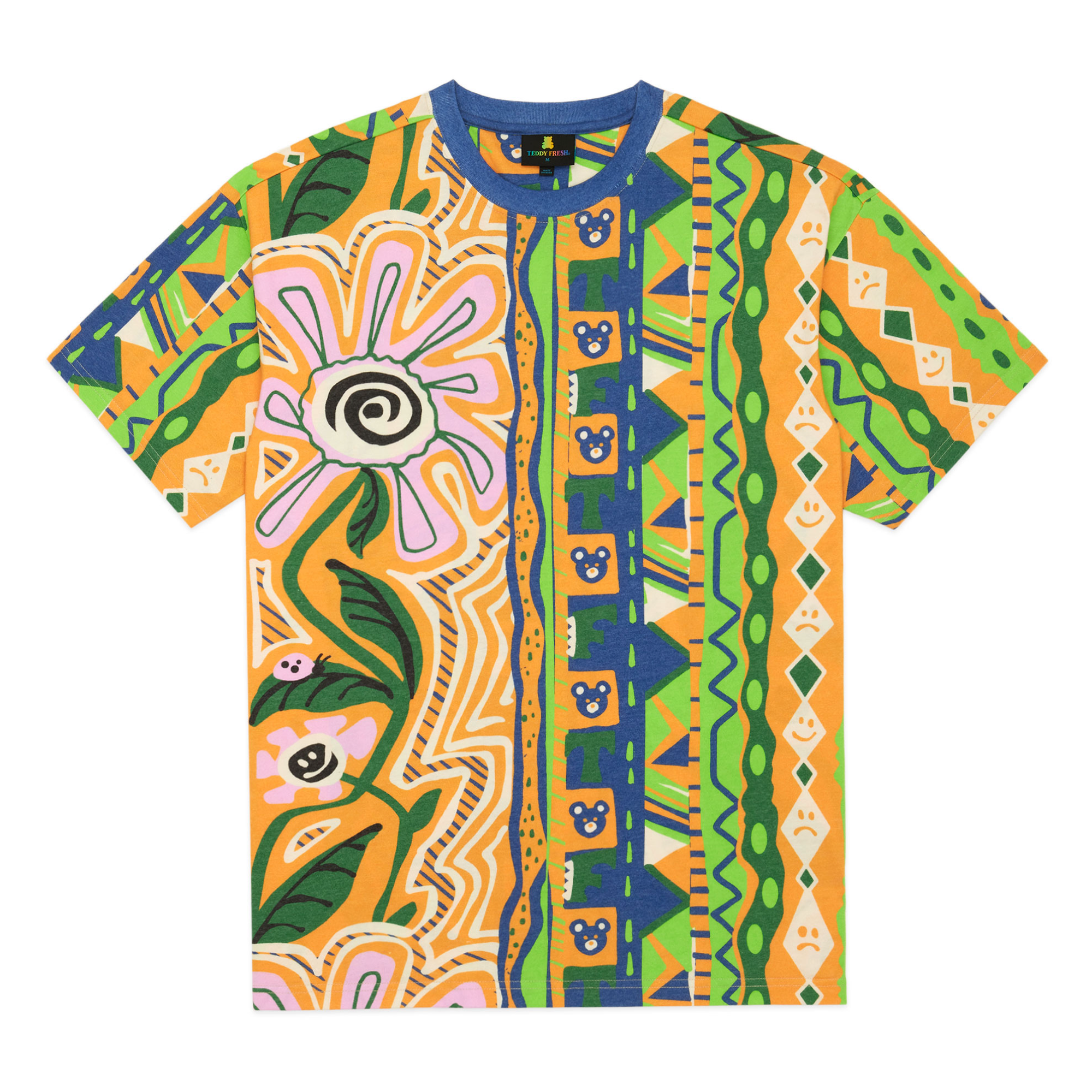 Teddy Fresh Unisex Adult's We're New Here Rainbow T-Shirt RP9 Yellow Medium  NWT