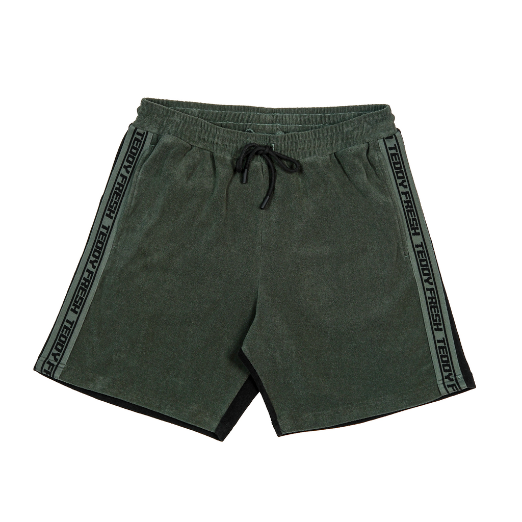 ★AMES-WORLDWIDE★TERRY SIGNATURE LOGO SHORTS GREEN★正規品 Logo Jacquard Terry Shorts | Michael Kors [US]