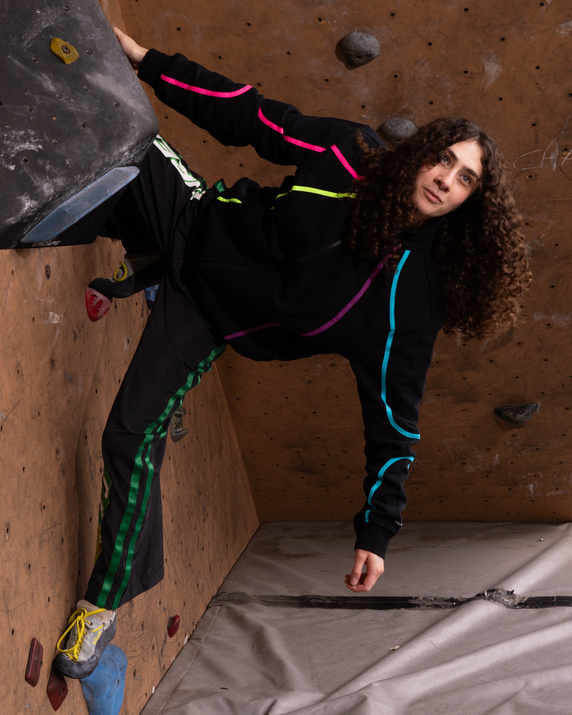 Retro Neon Piping Zip Sweatshirt