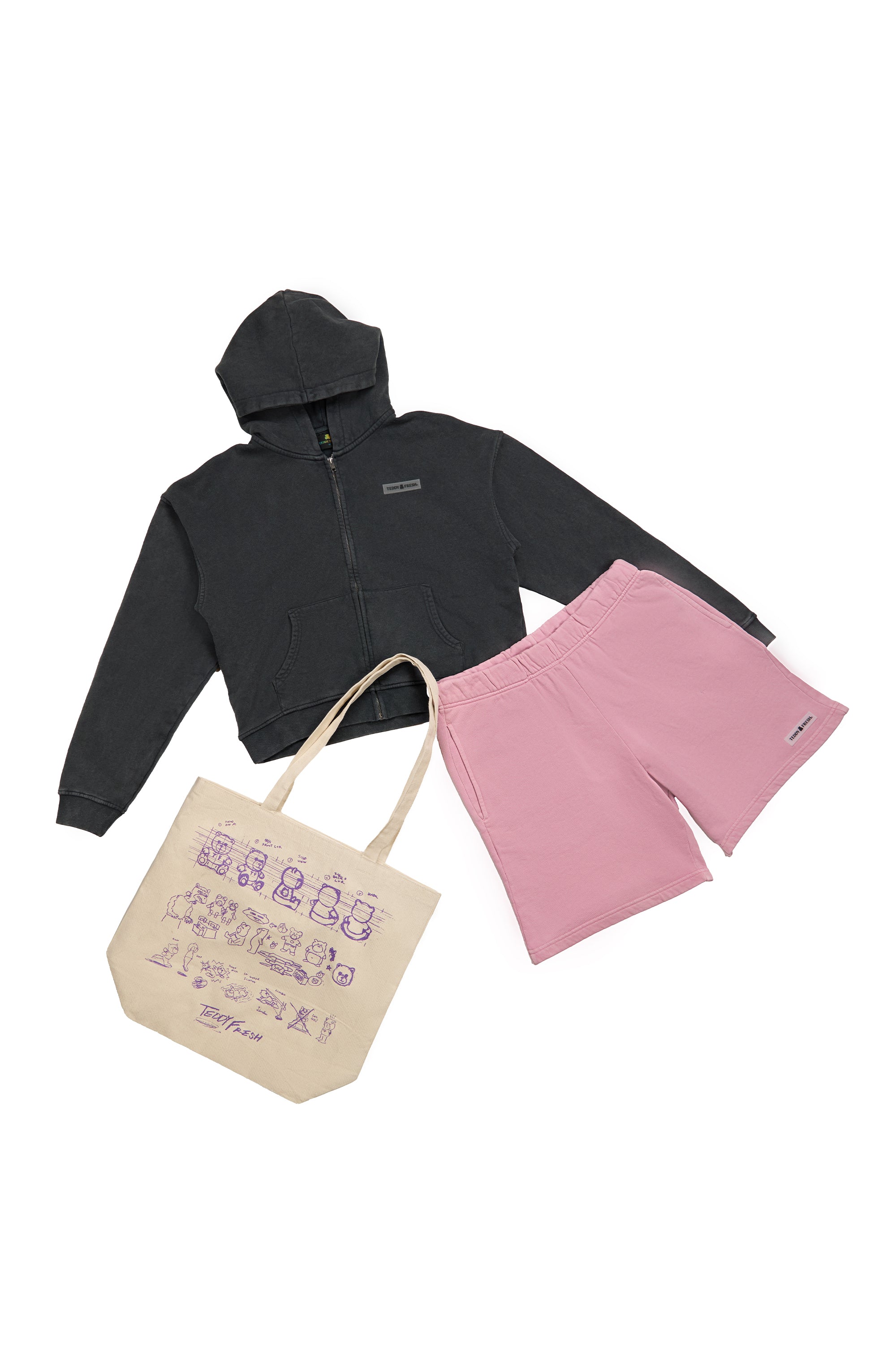 Women's Classic Washed Crop Zip Hoodie Bundle