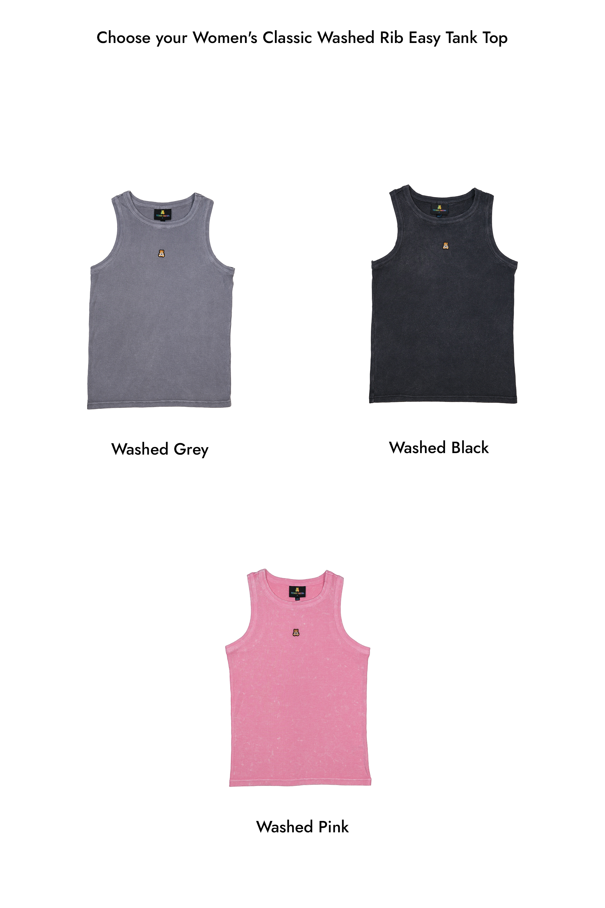 Women's Classic Washed Rib Easy Tank Top Bundle