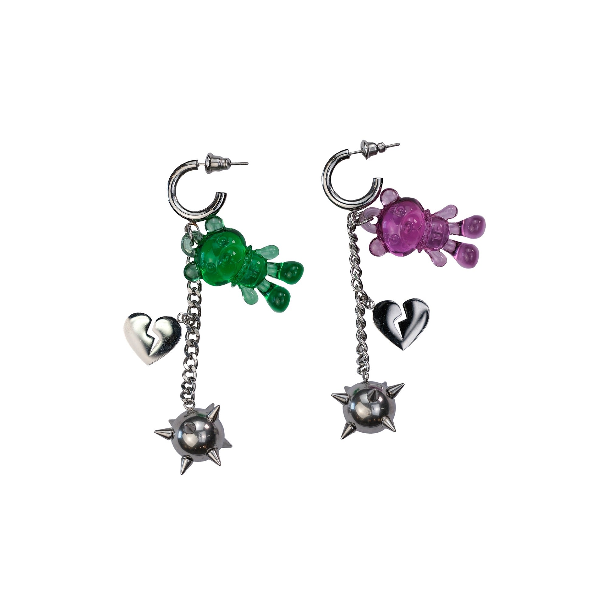 Chrome Mini Bear Earrings - Teddy Fresh