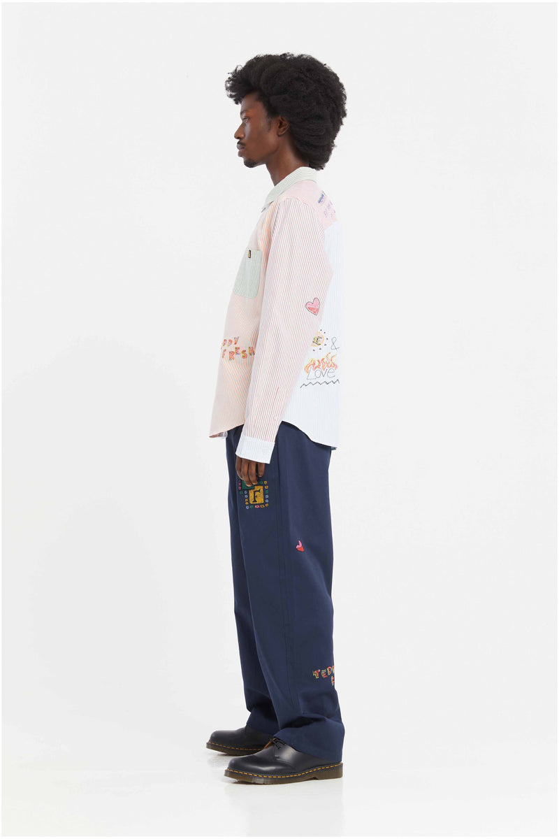 Doodle Pinstripe Shirt By Hila Klein