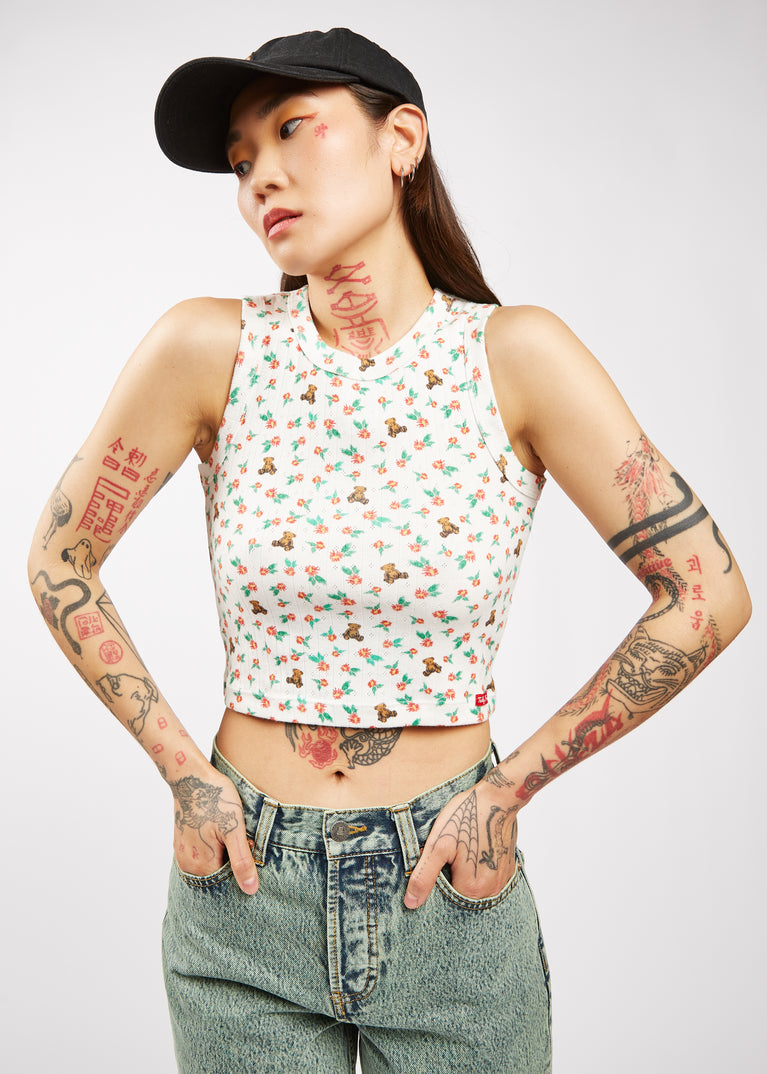 Women's Floral Pointelle Tank