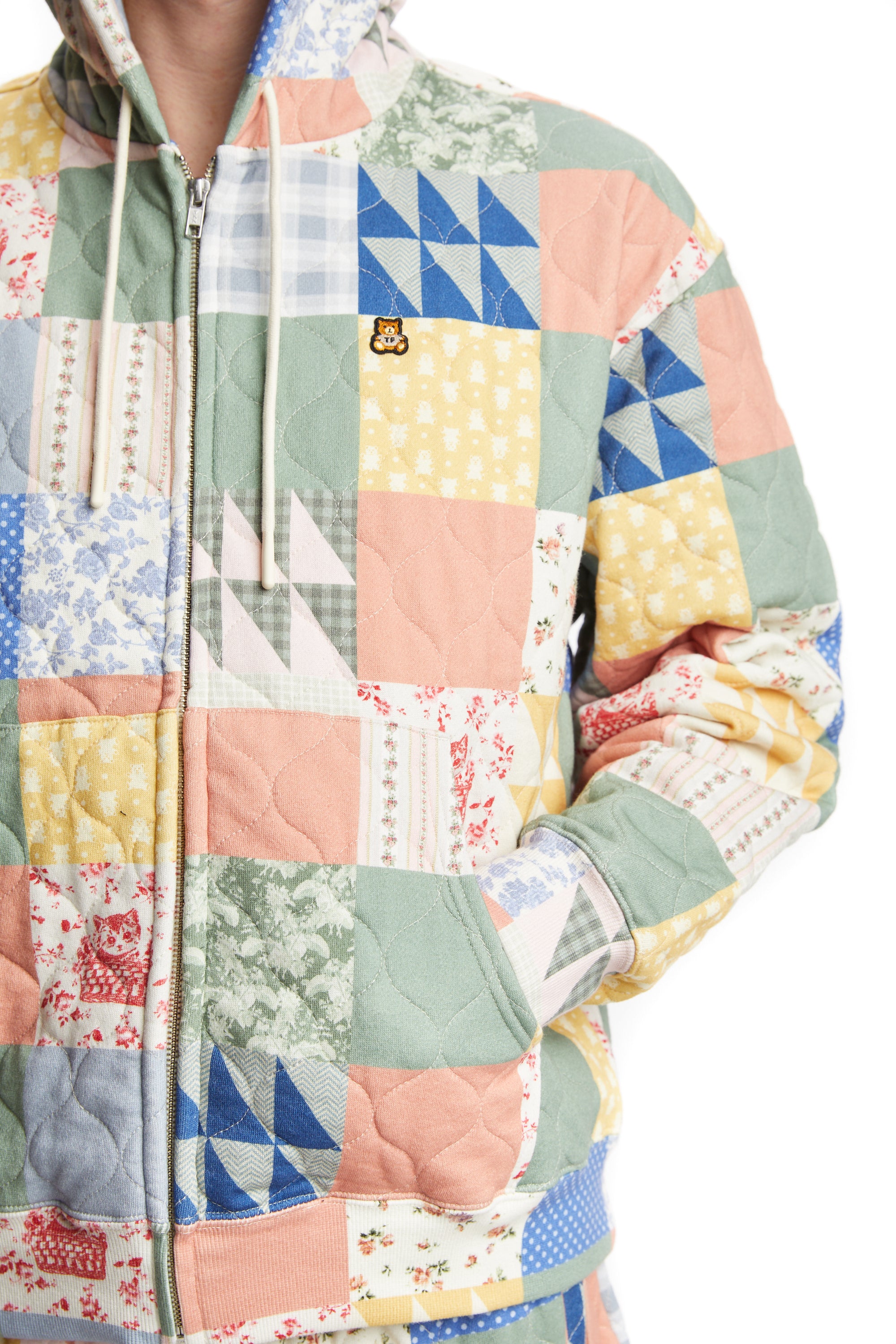 Patchwork Quilt Hoodie / Small / Vintage Patchwork Quilted 