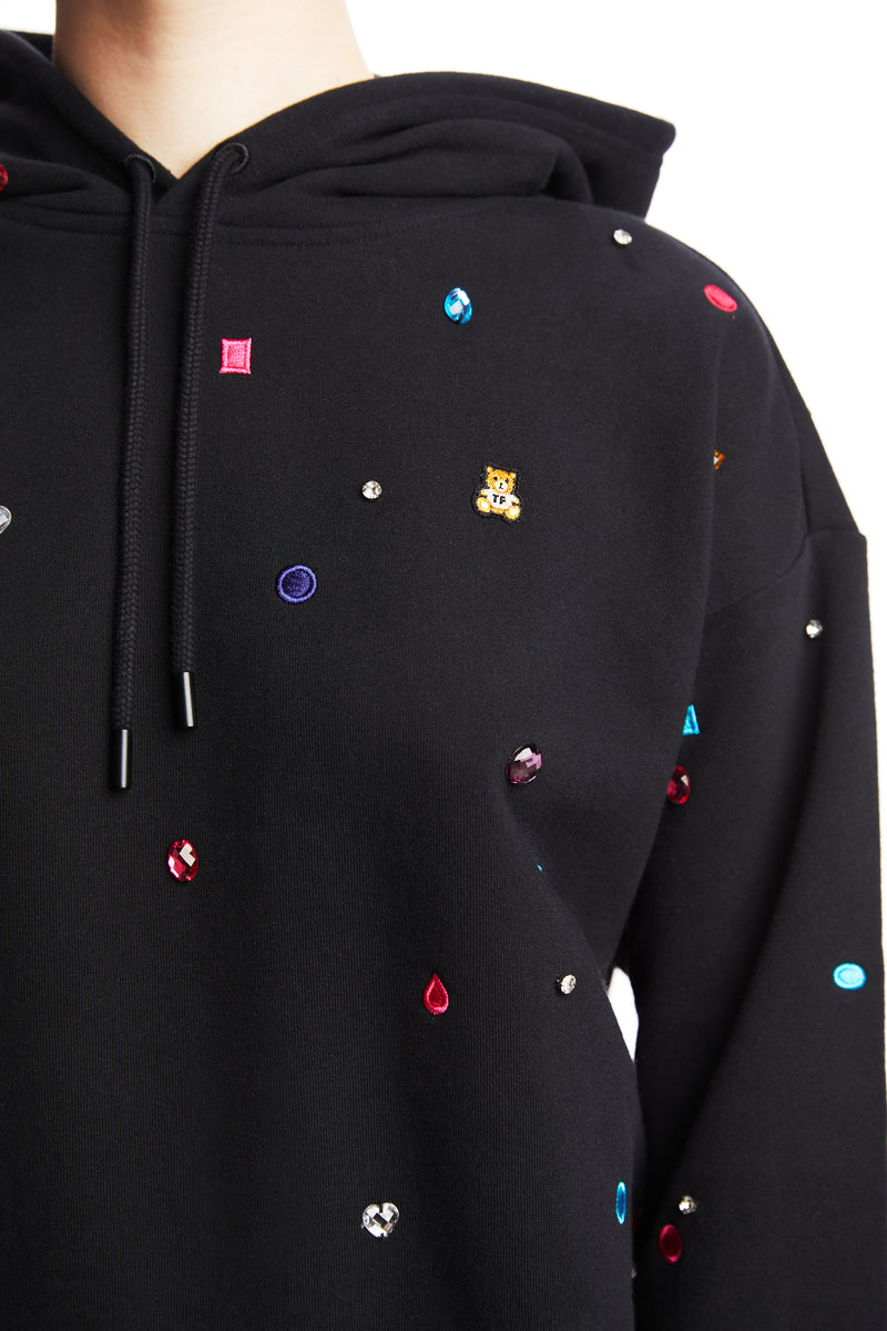 Gemstones Embellished Hoodie