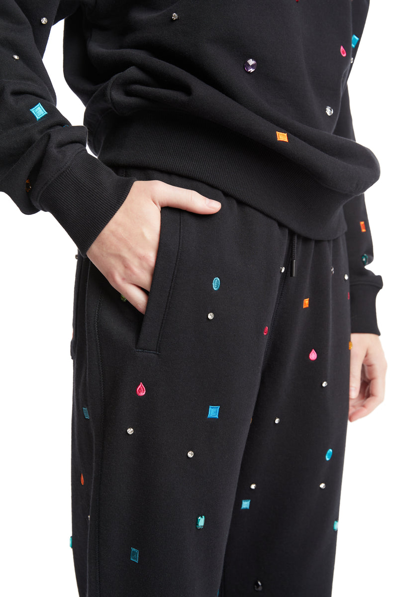 Gemstones Embellished Sweatpants