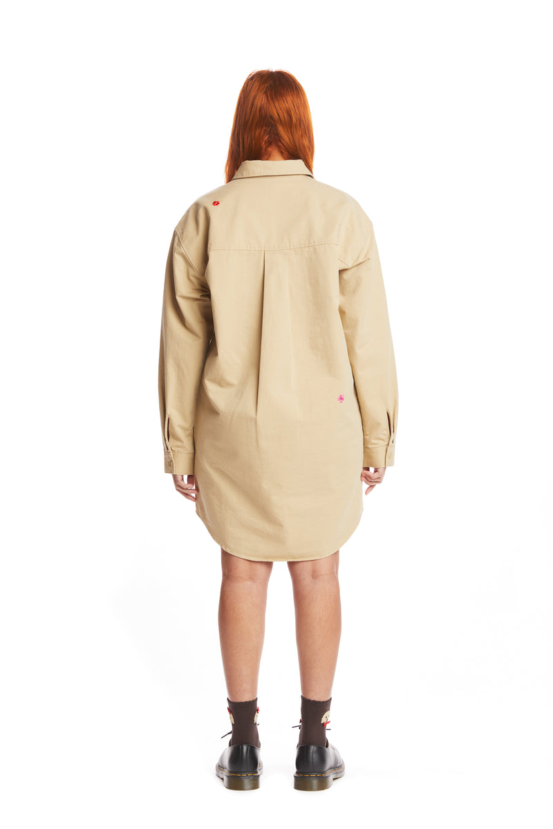 Embroidered Shirt Dress