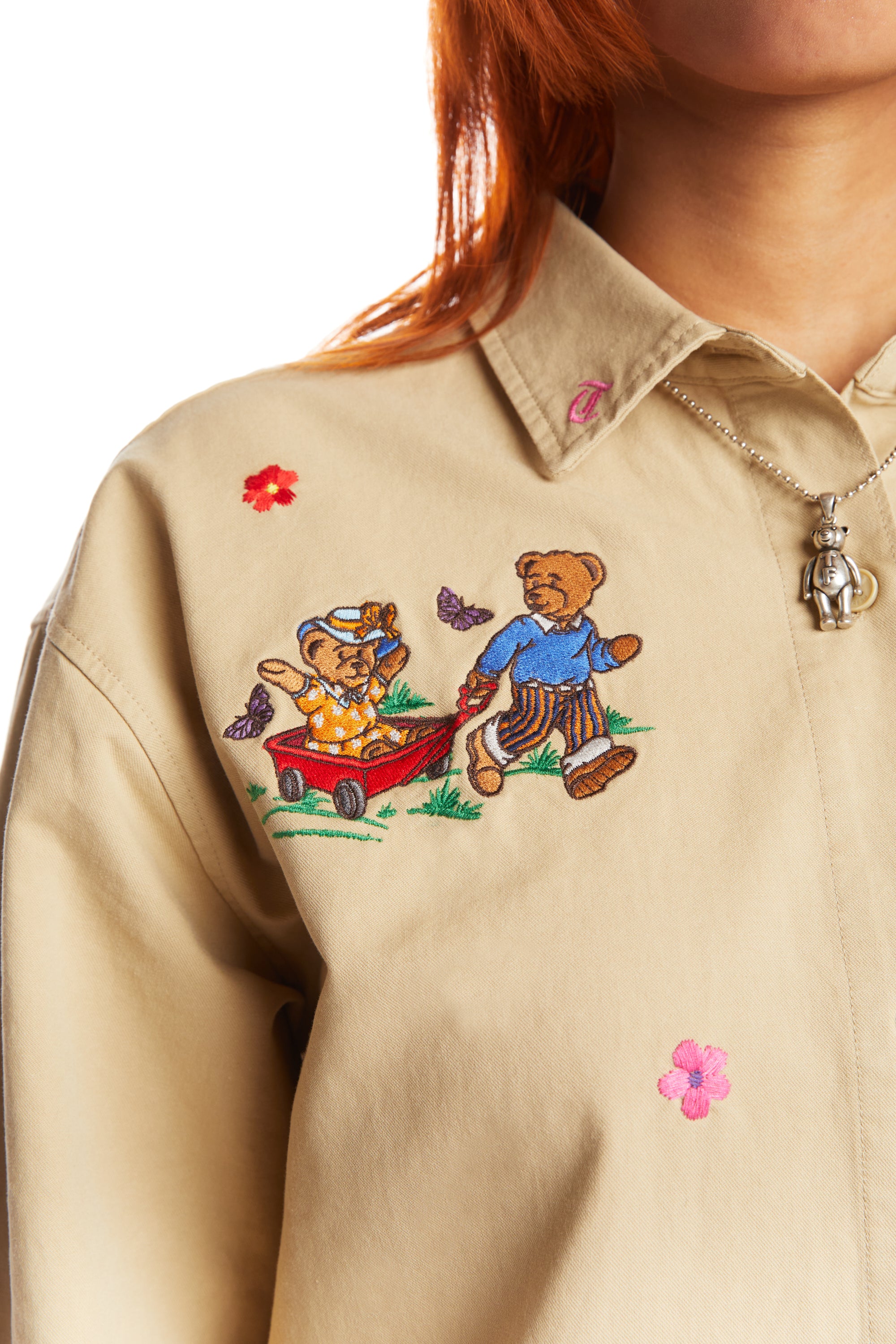Embroidered Shirt Dress