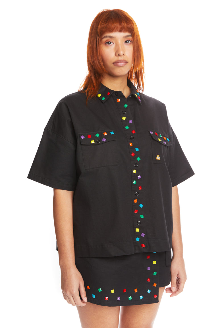 Multi-Colored Studded Shirt