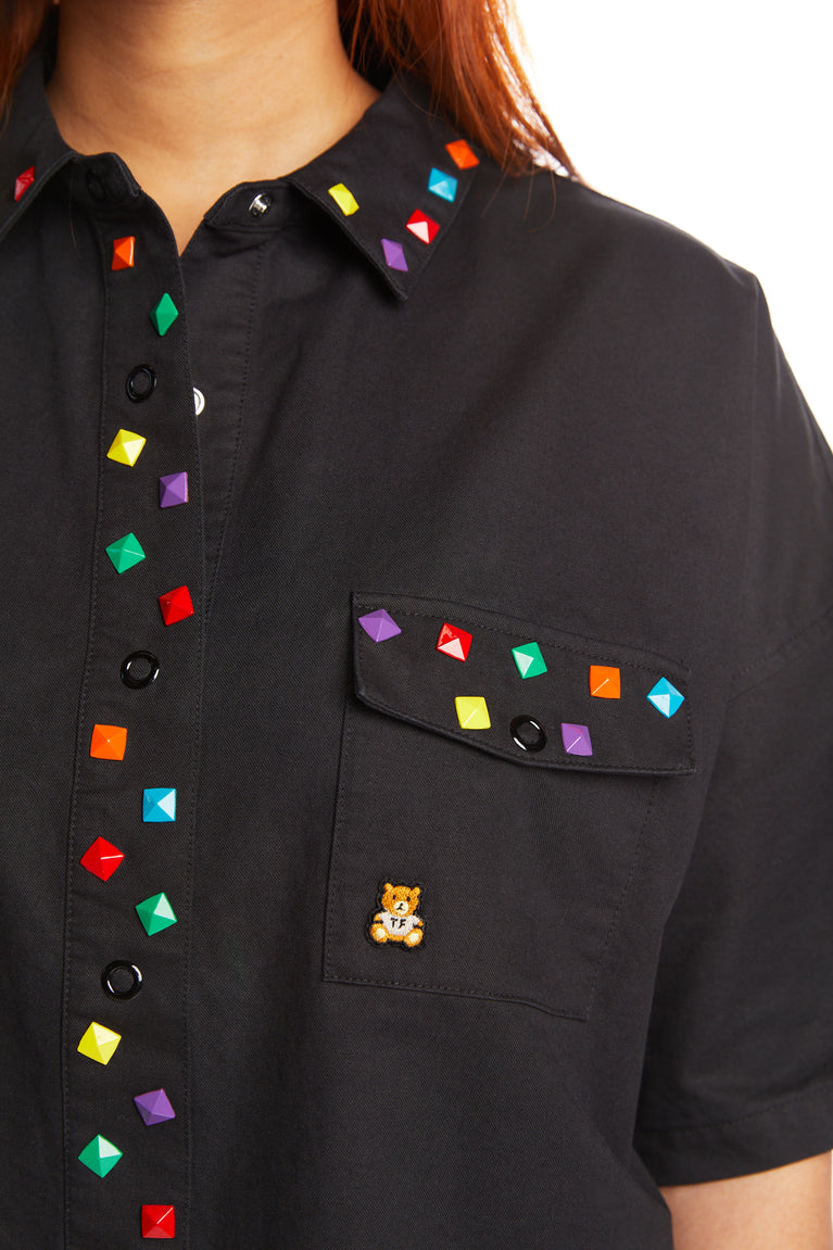 Multi-Colored Studded Shirt