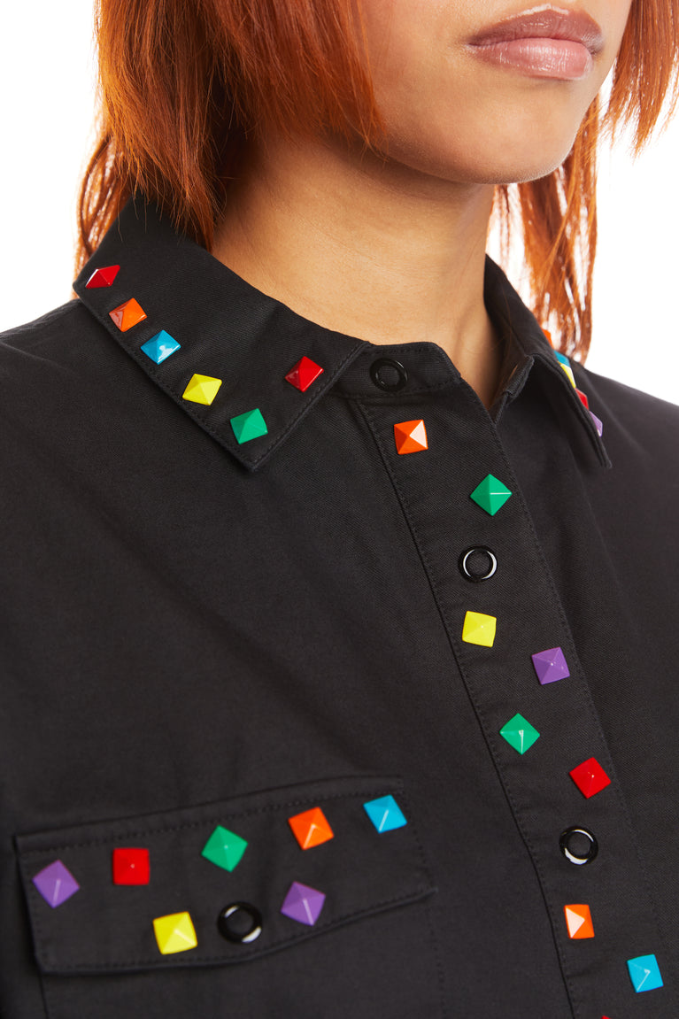Multi-Colored Studded Shirt