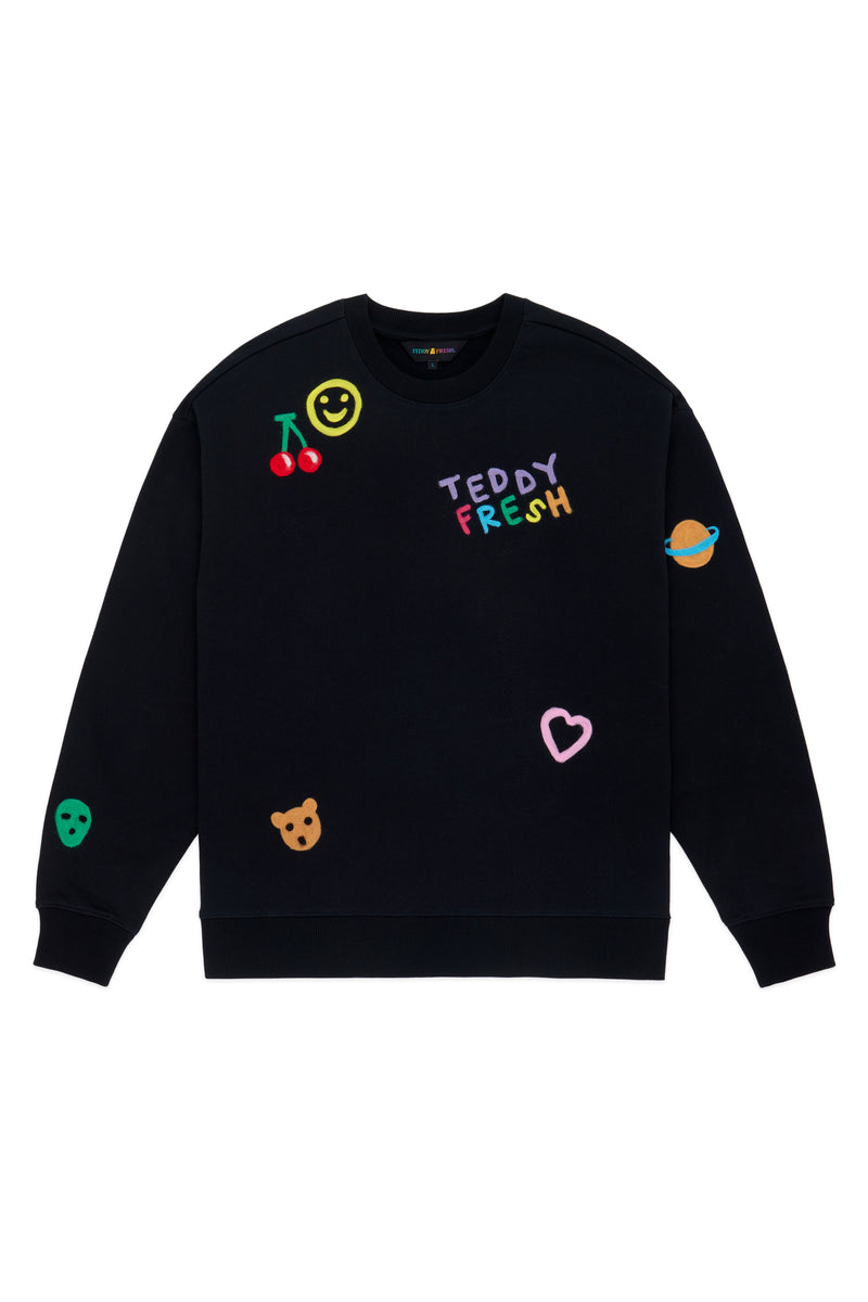 Needle Felted Embroidered Crewneck