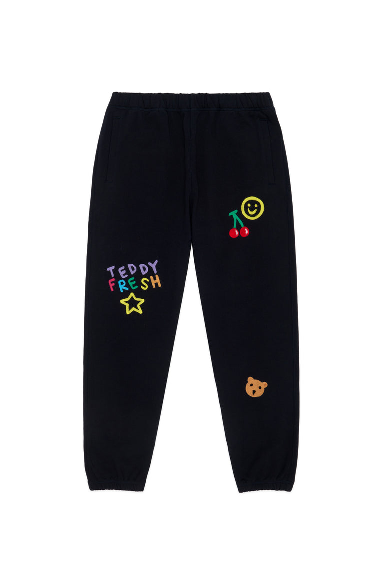 Needle Felted Embroidered Sweatpants