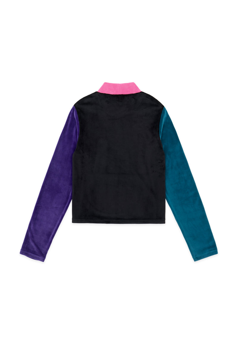 Women's Color Block Velour Top